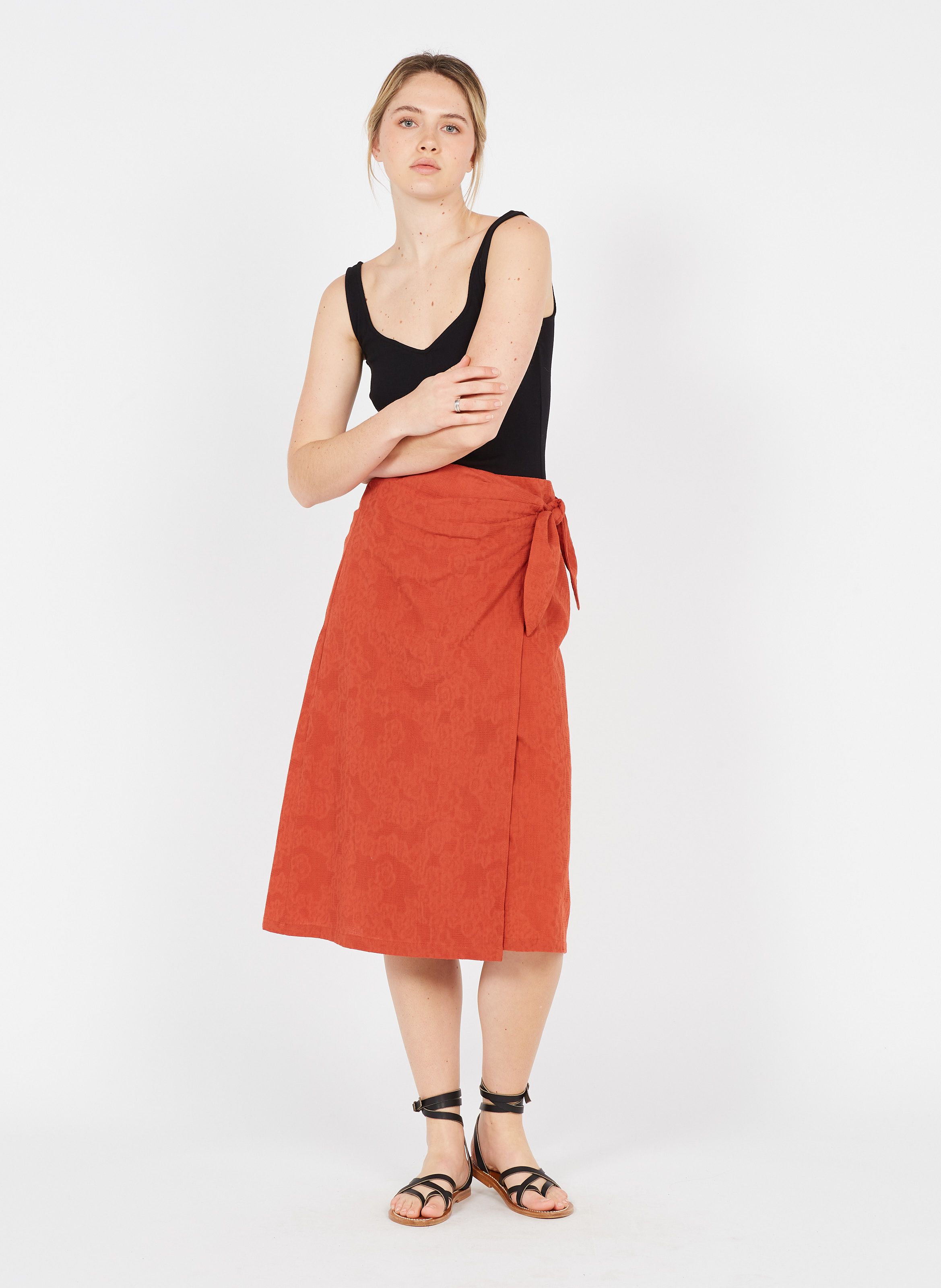 high waist cotton skirt