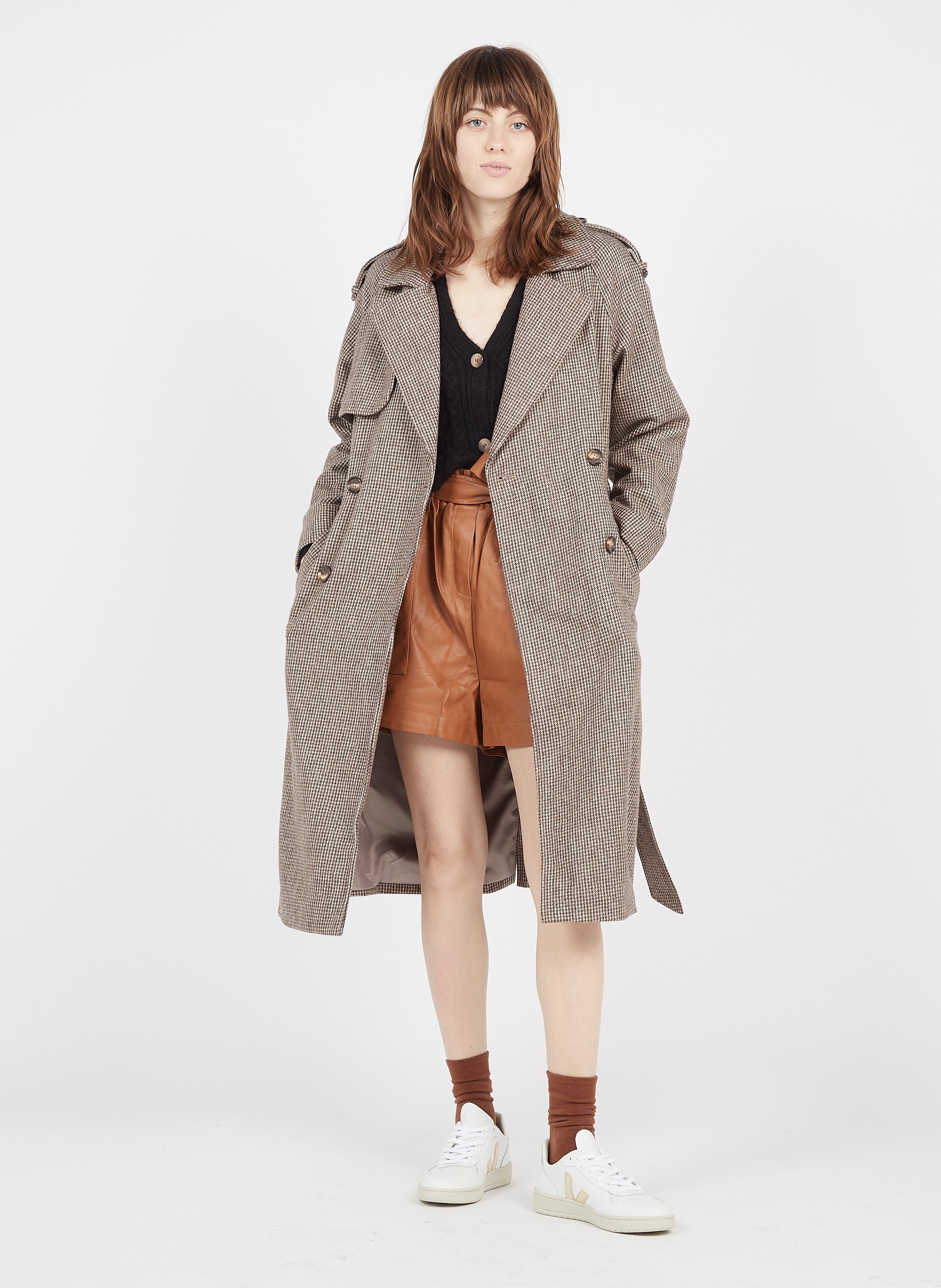 wool blend long coat