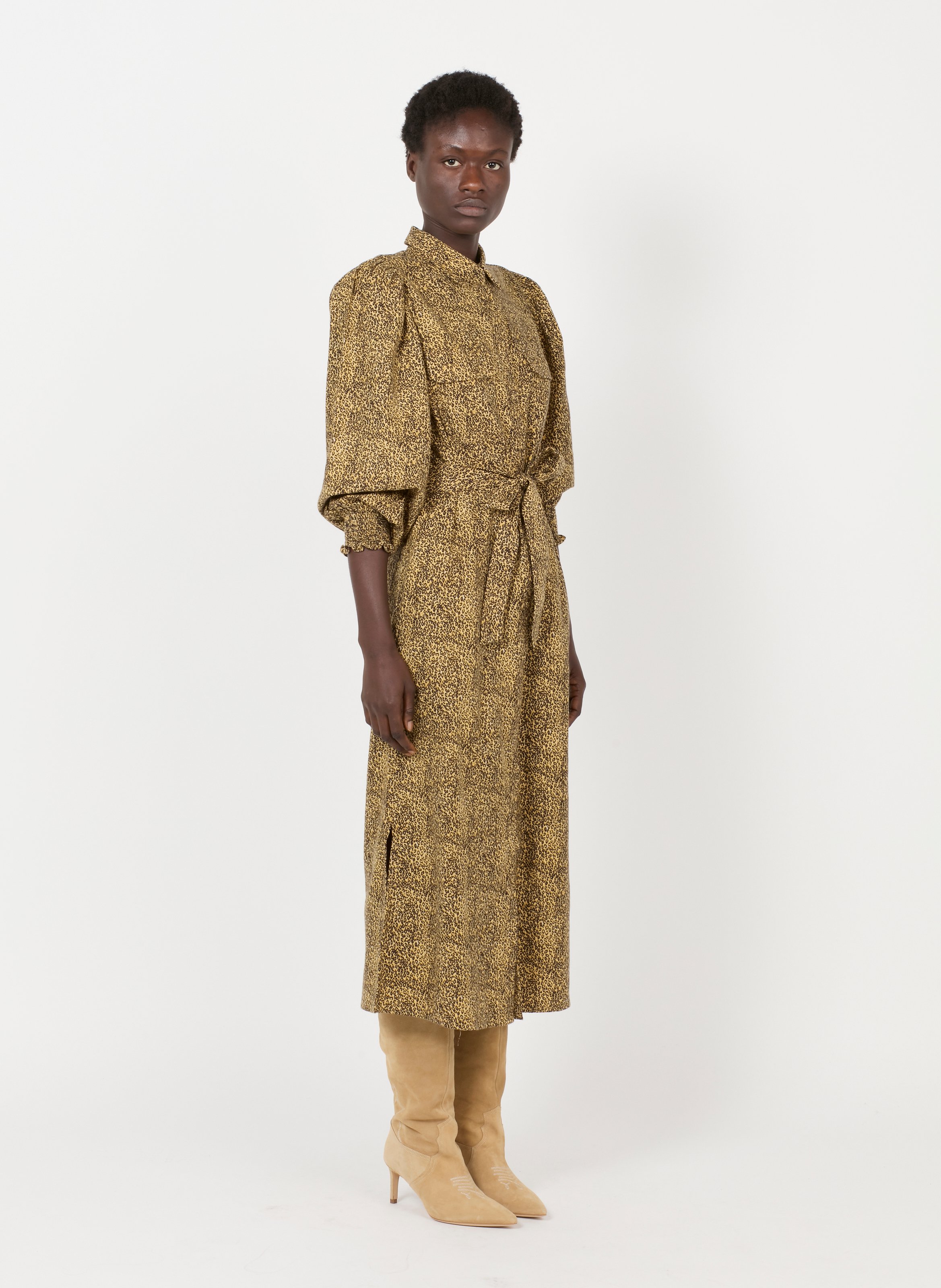 leopard cotton dress