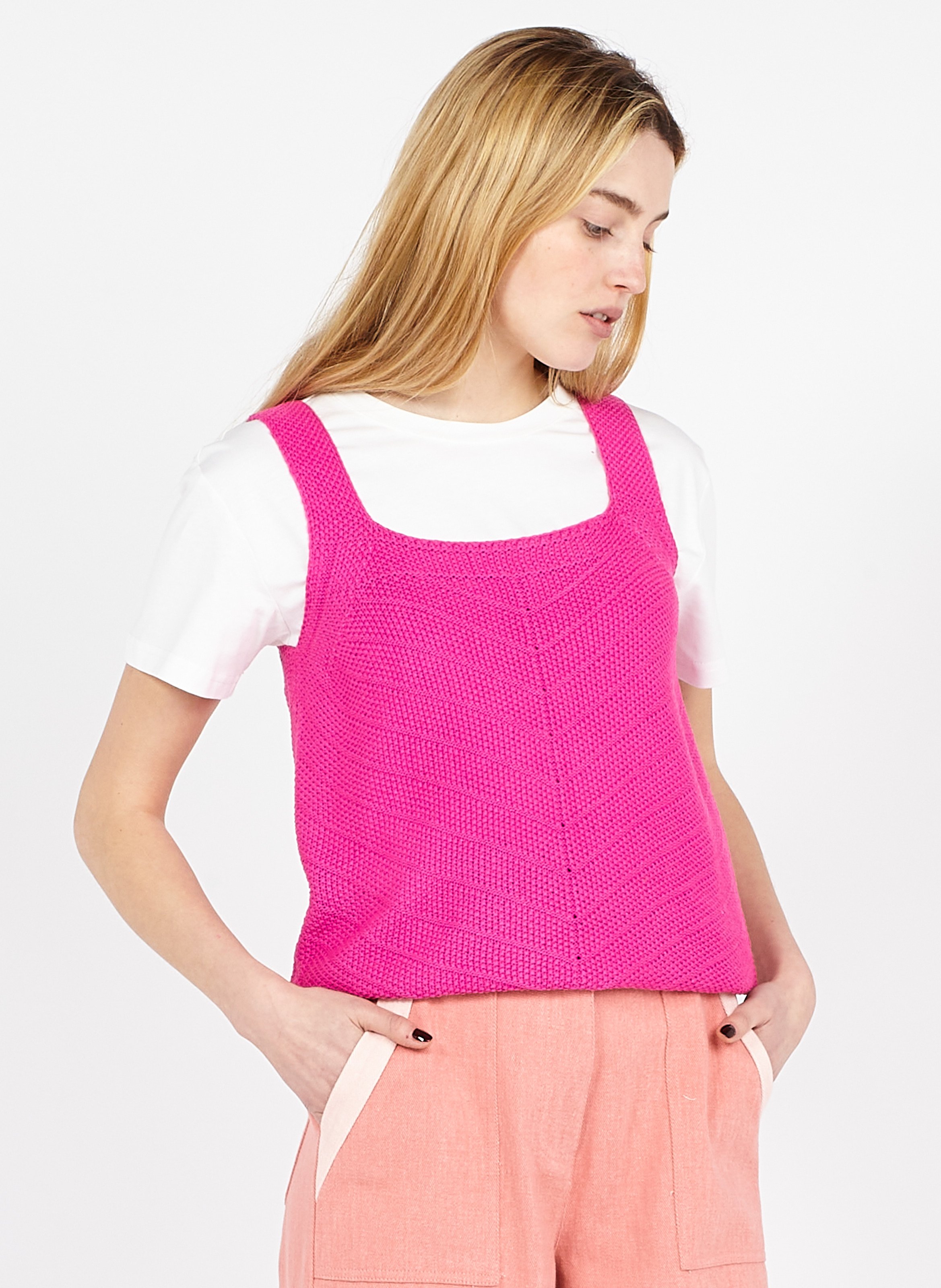 square neck knit tank