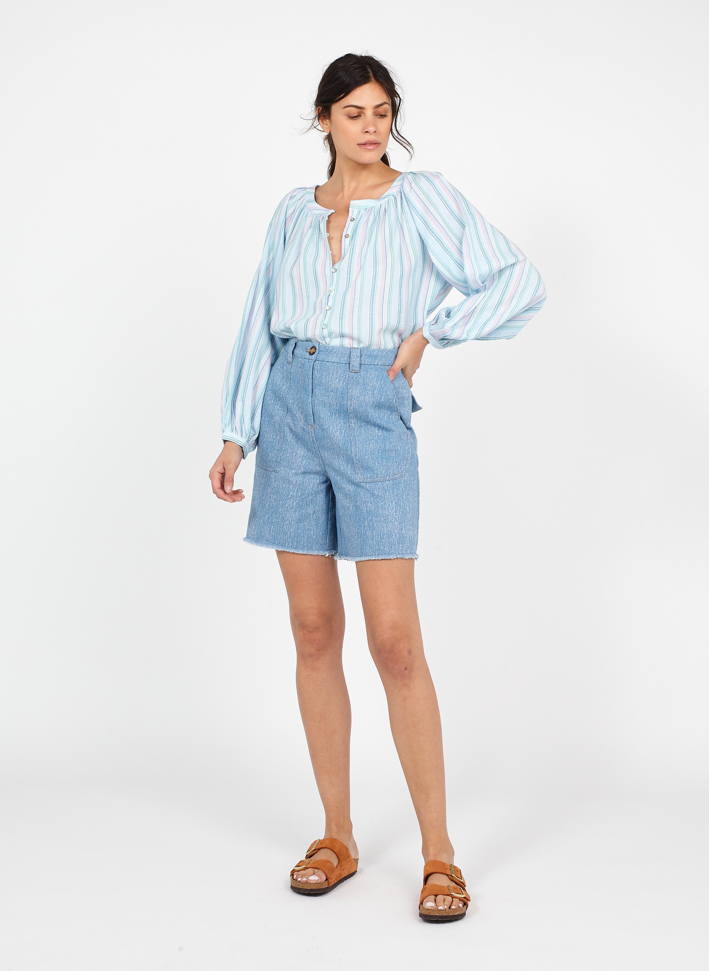 studio blue jean shorts