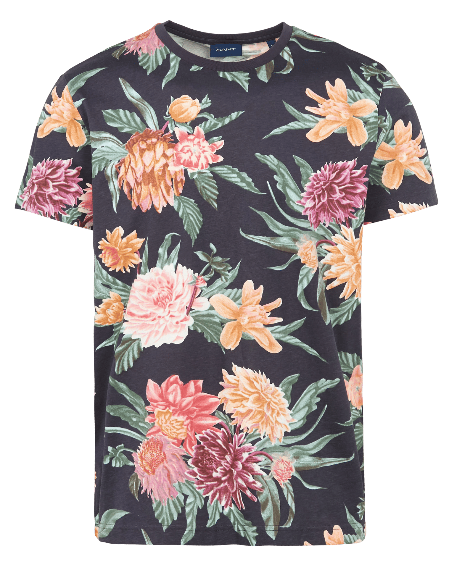 Sale Printed Cotton T-shirt Bleu Nuit 