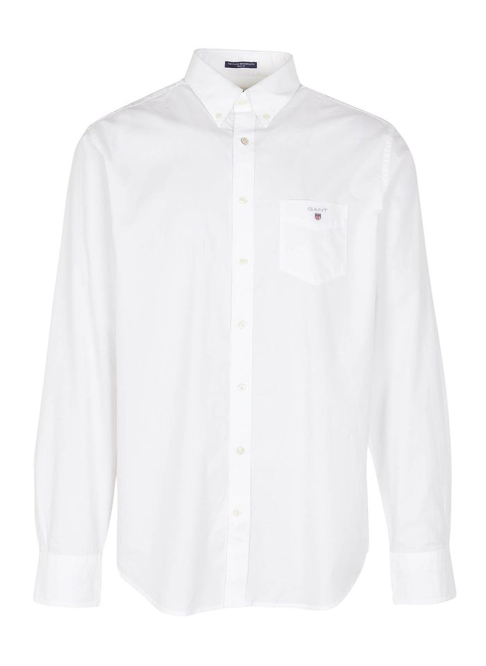 GANT White Regular-fit cotton shirt with button-down collar