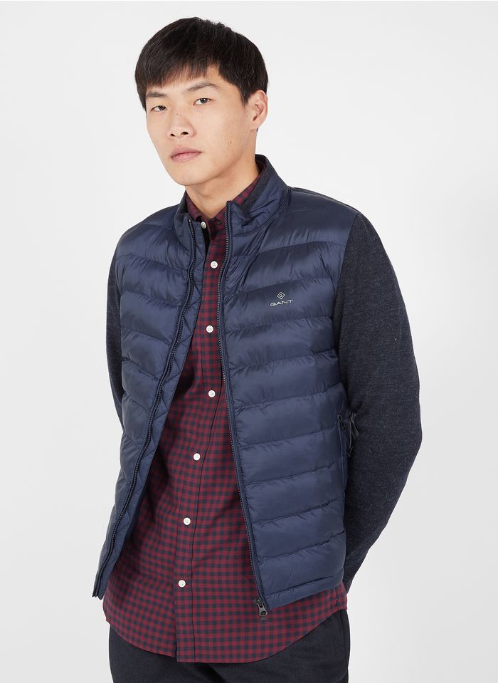 GANT Blue Regular-fit light padded jacket with high neck
