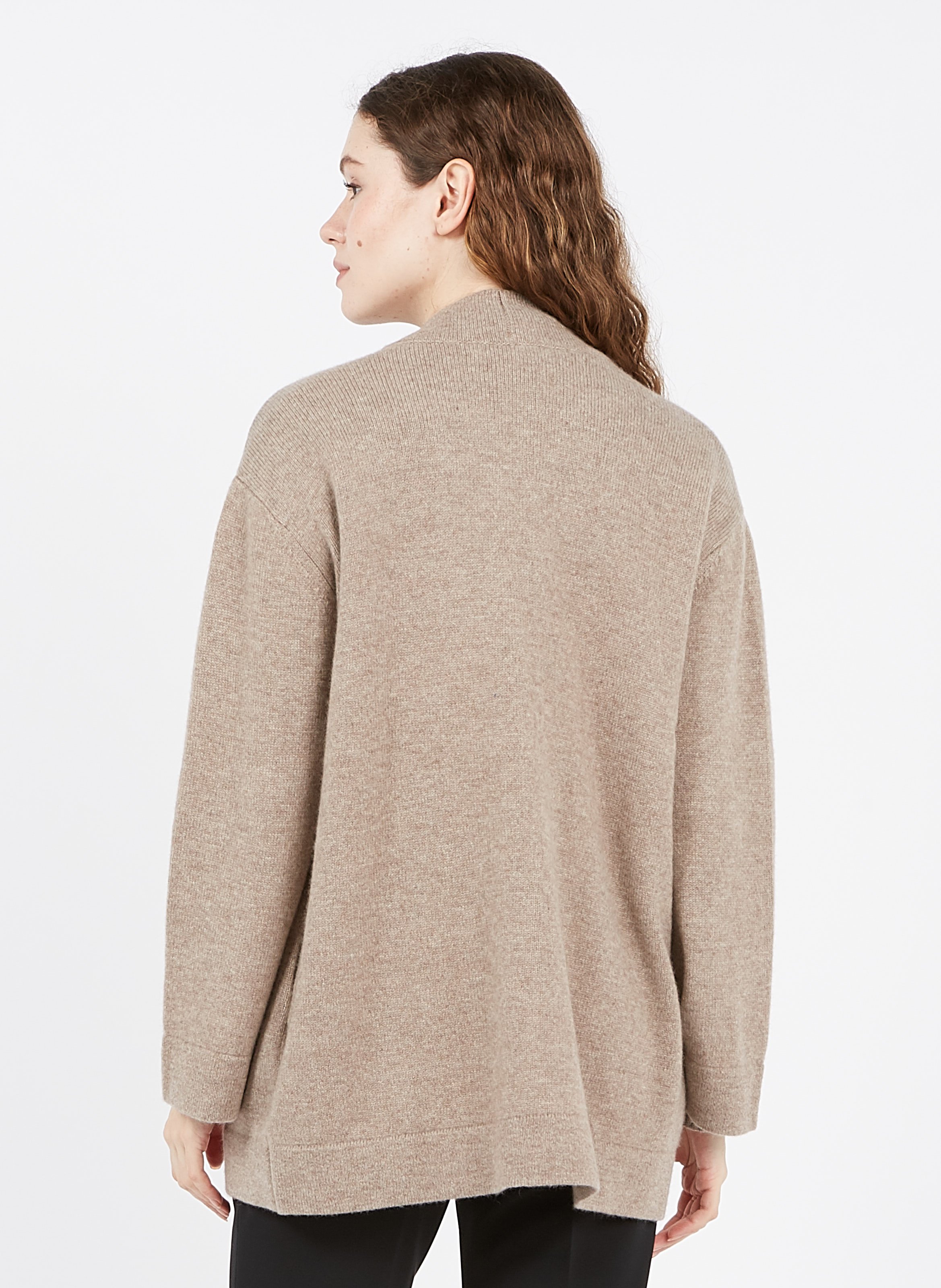 beige cashmere cardigan