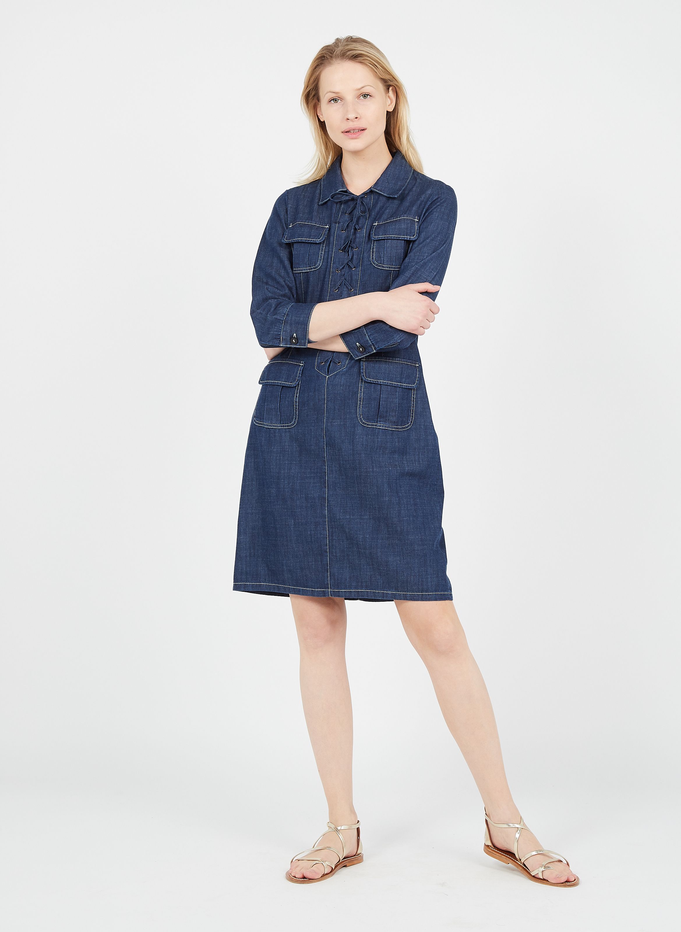 stone denim dress