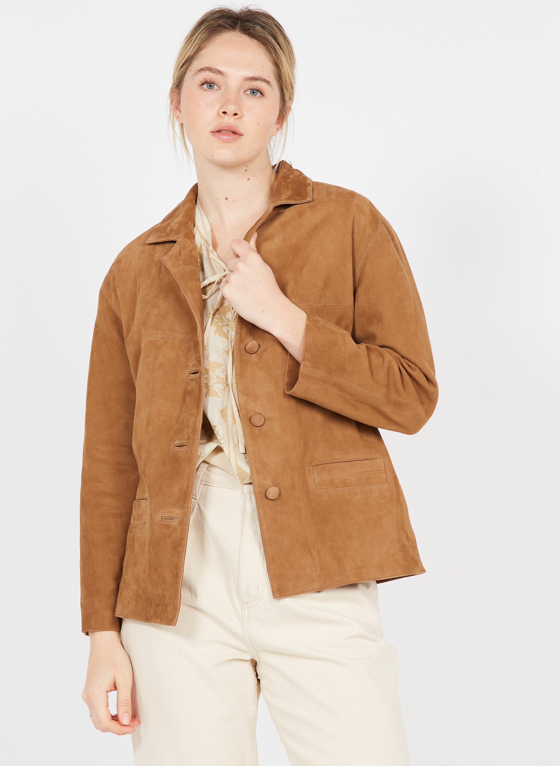 caramel leather jacket womens