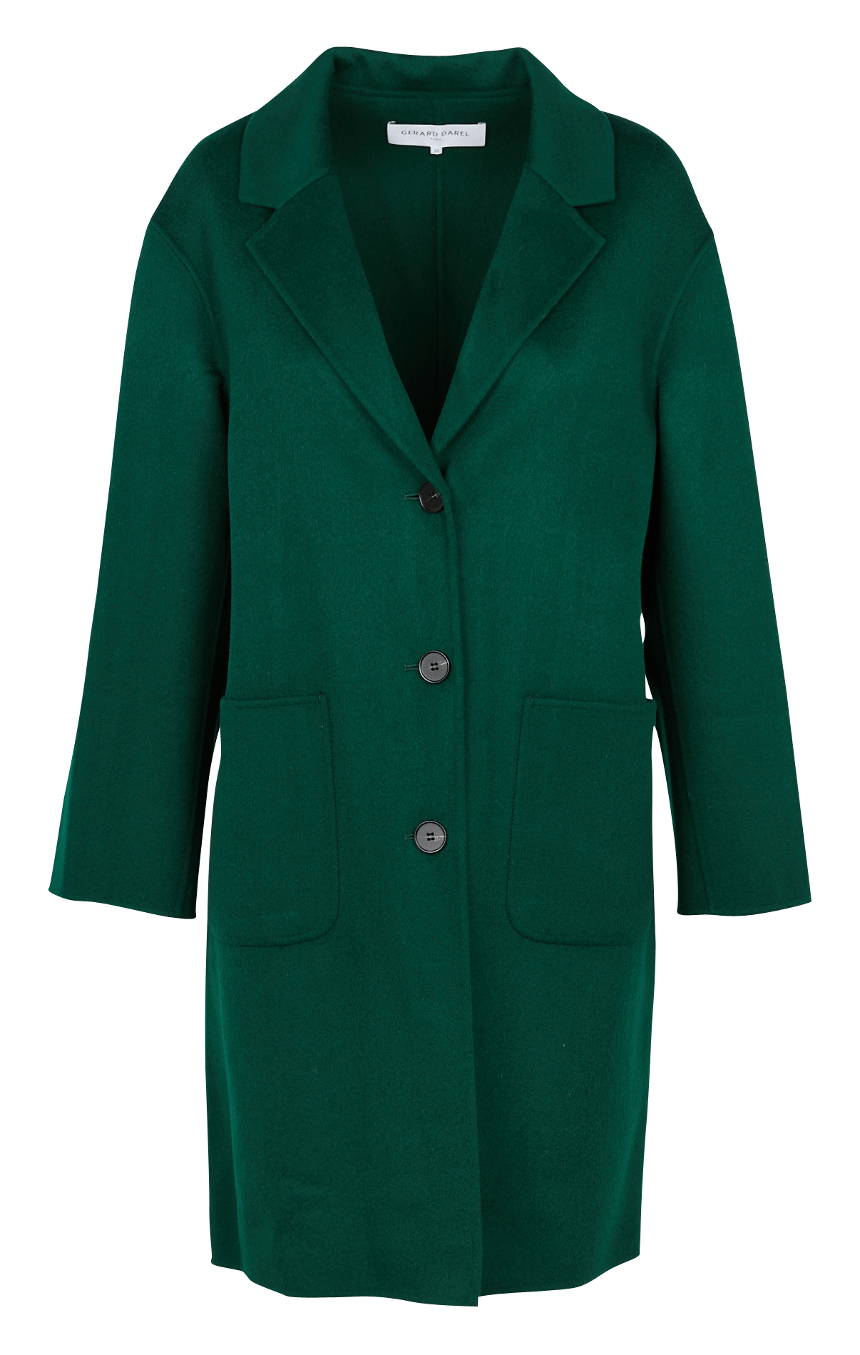 green long wool coat