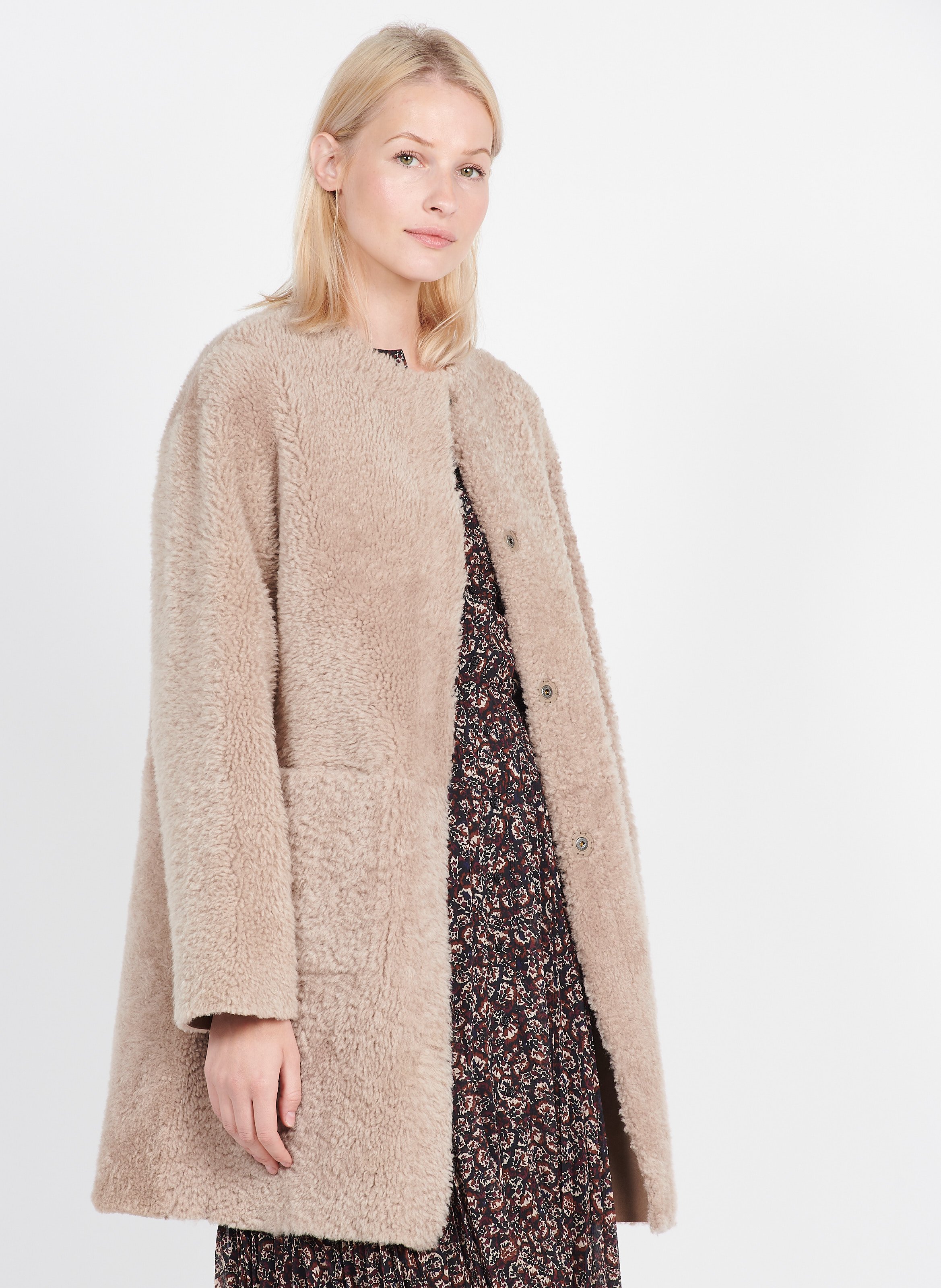 Reversible Sheepskin Coat Sand Gerard 