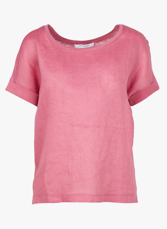 Round-neck Linen T-shirt Bois De Rose Gerard Darel - Women | Place des ...