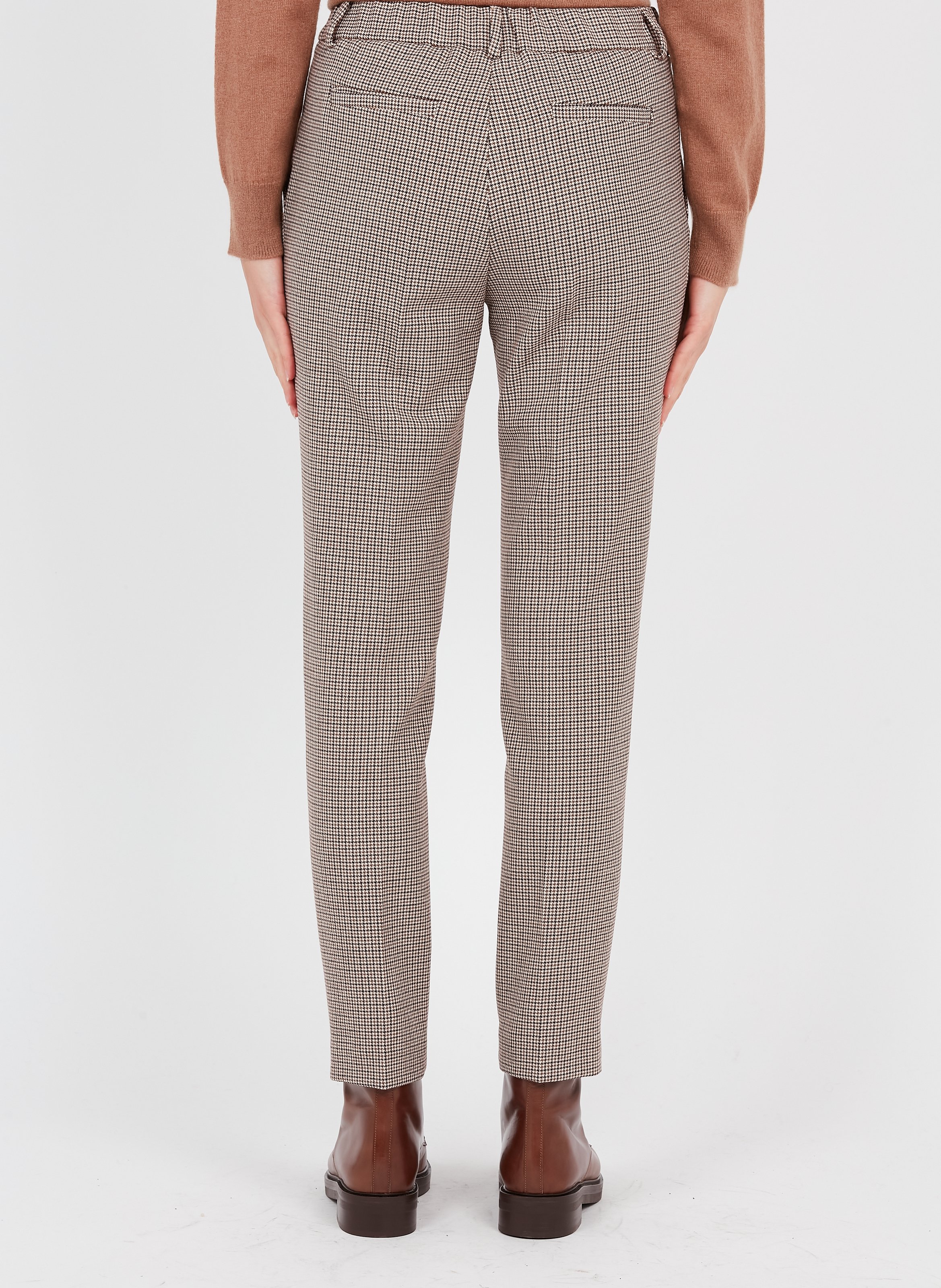 womens brown houndstooth pants