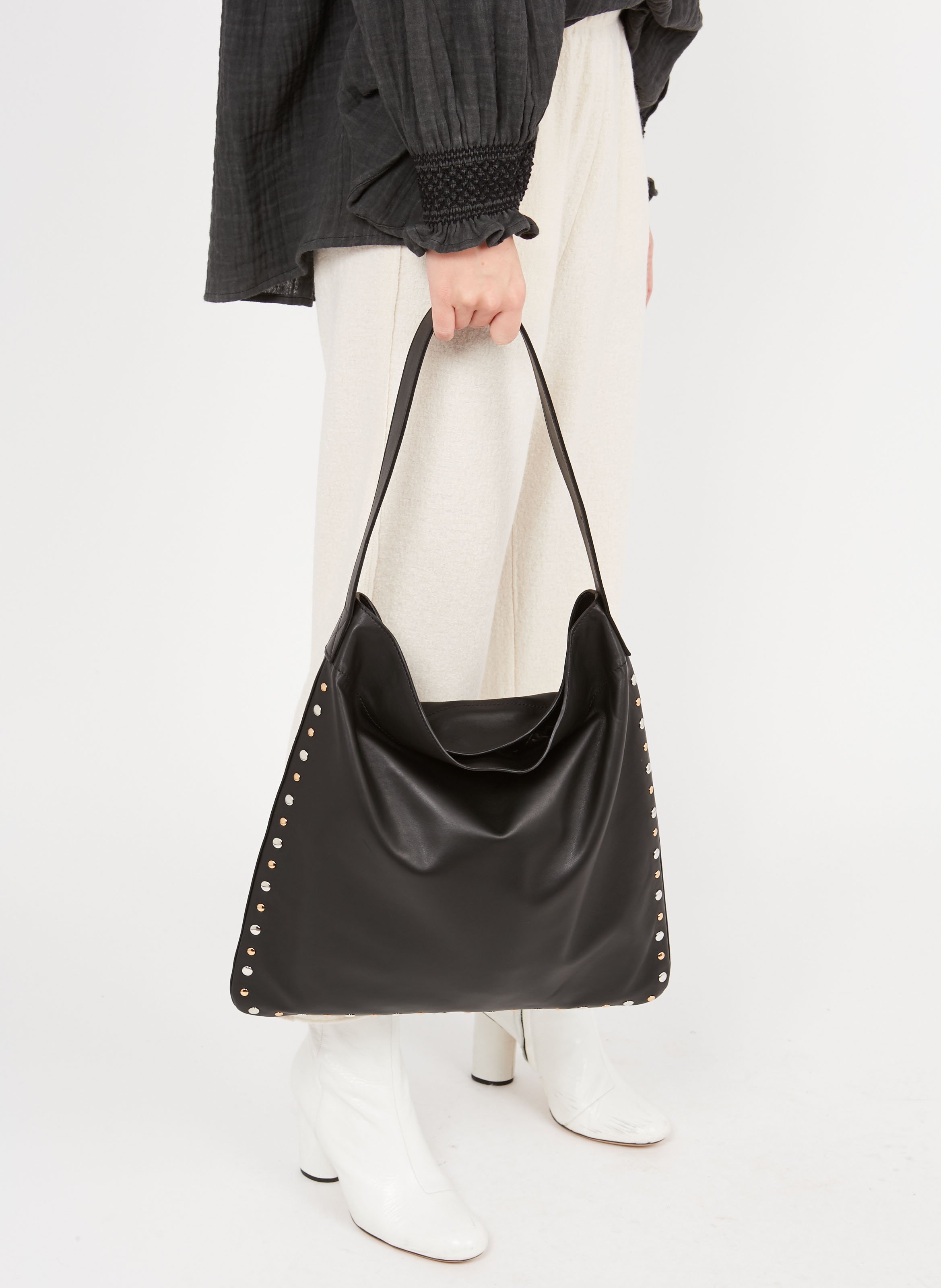studded leather tote