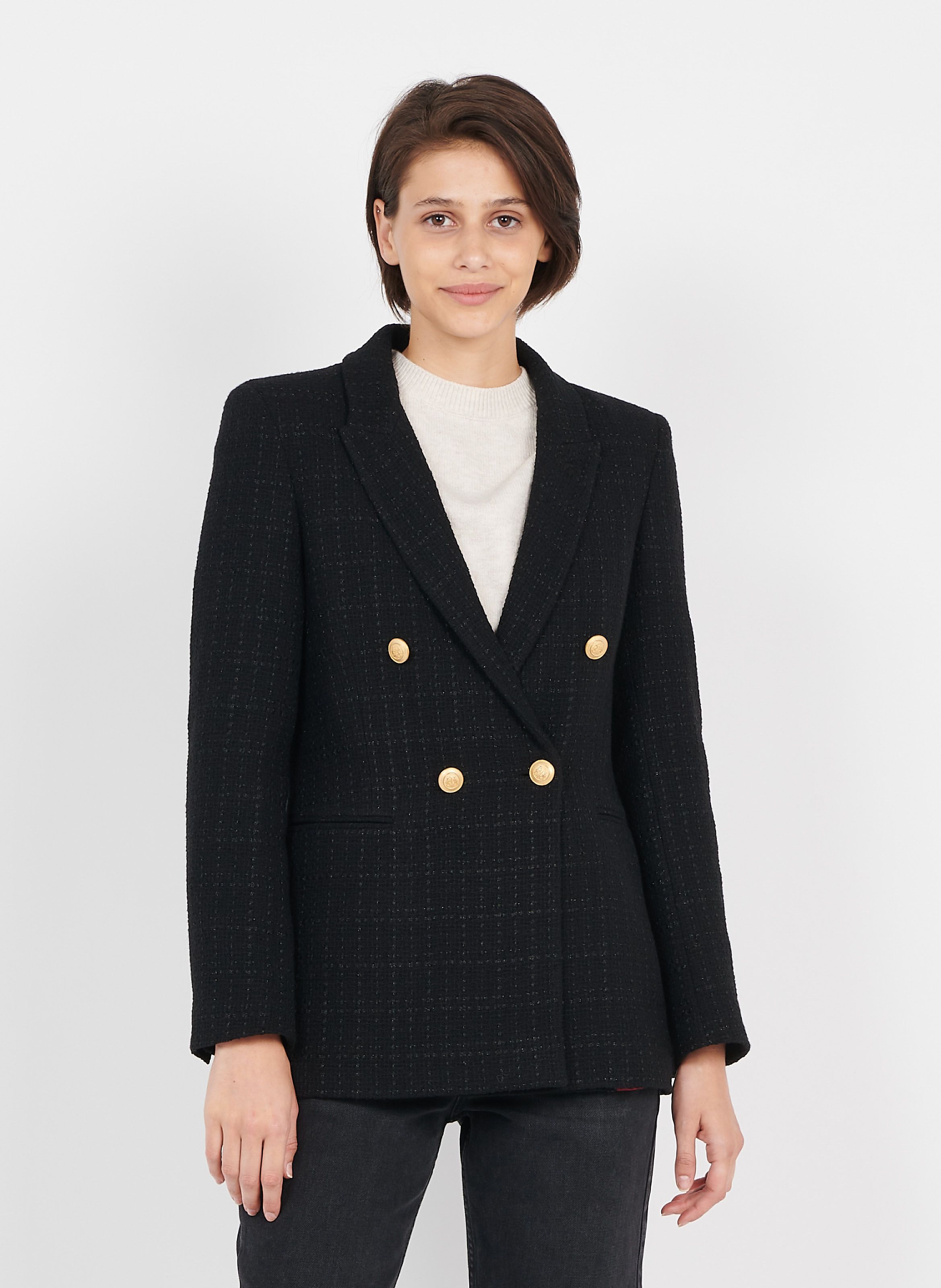 black tweed suit womens