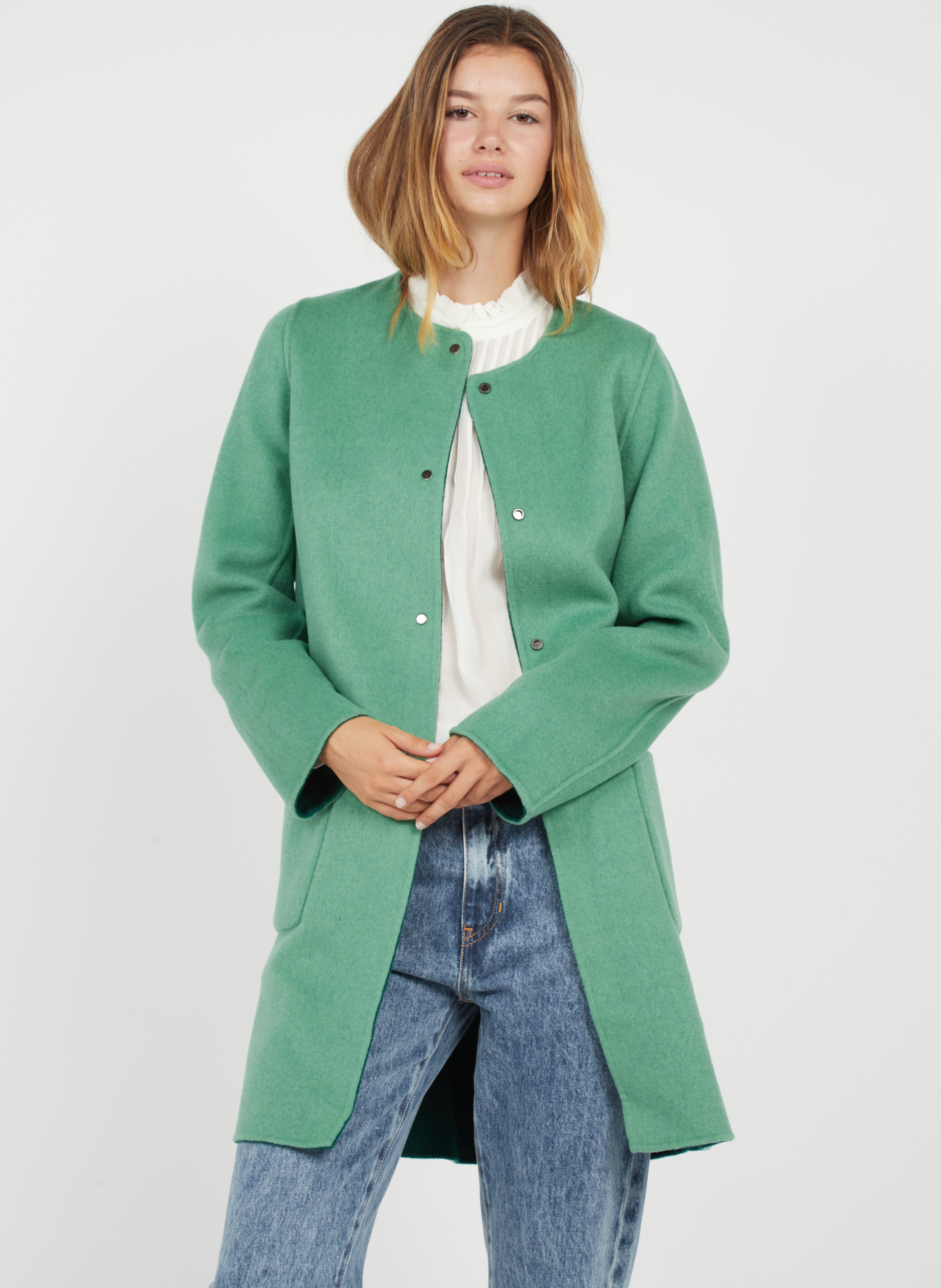 green womens coat