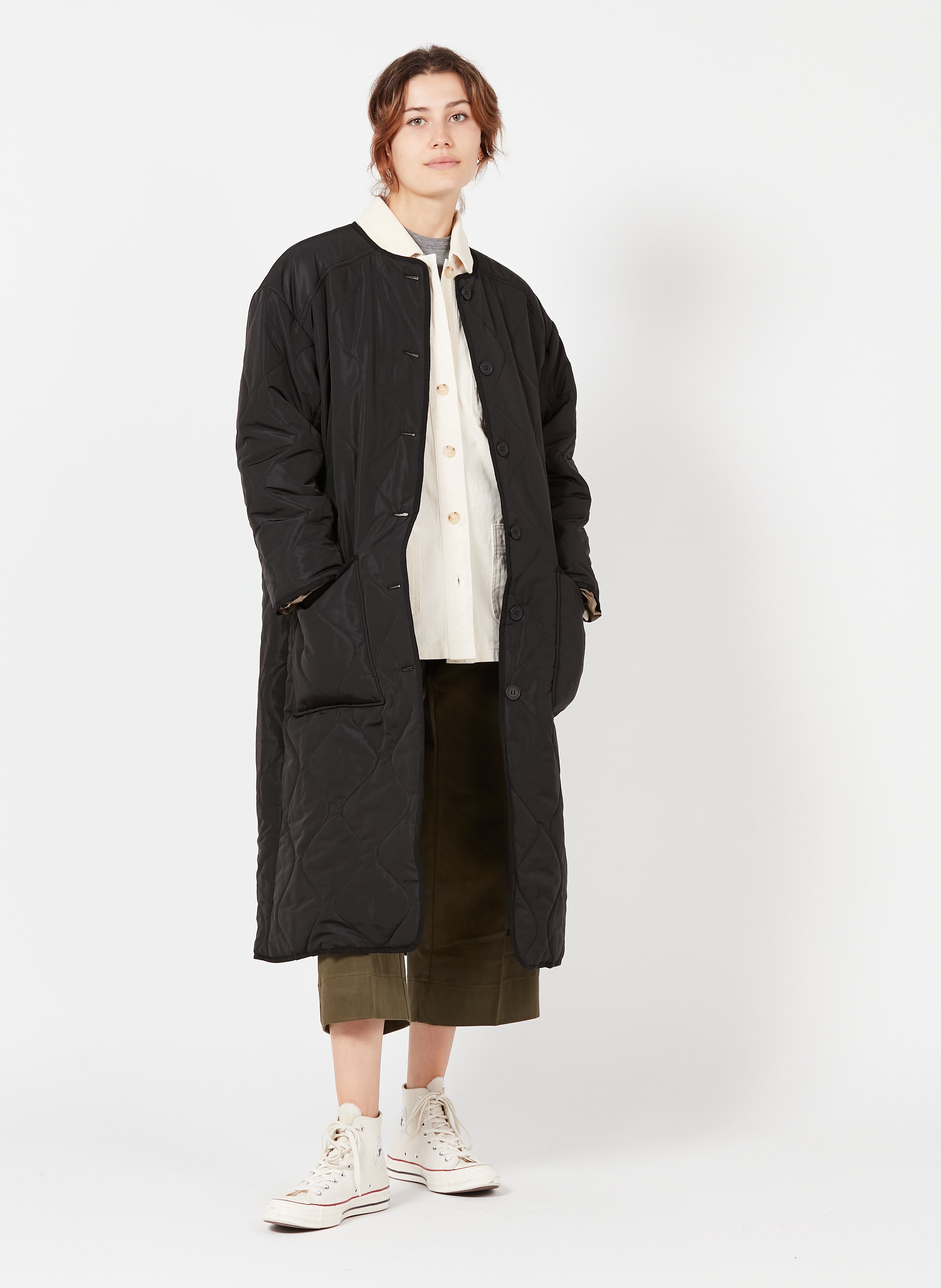 black round neck coat