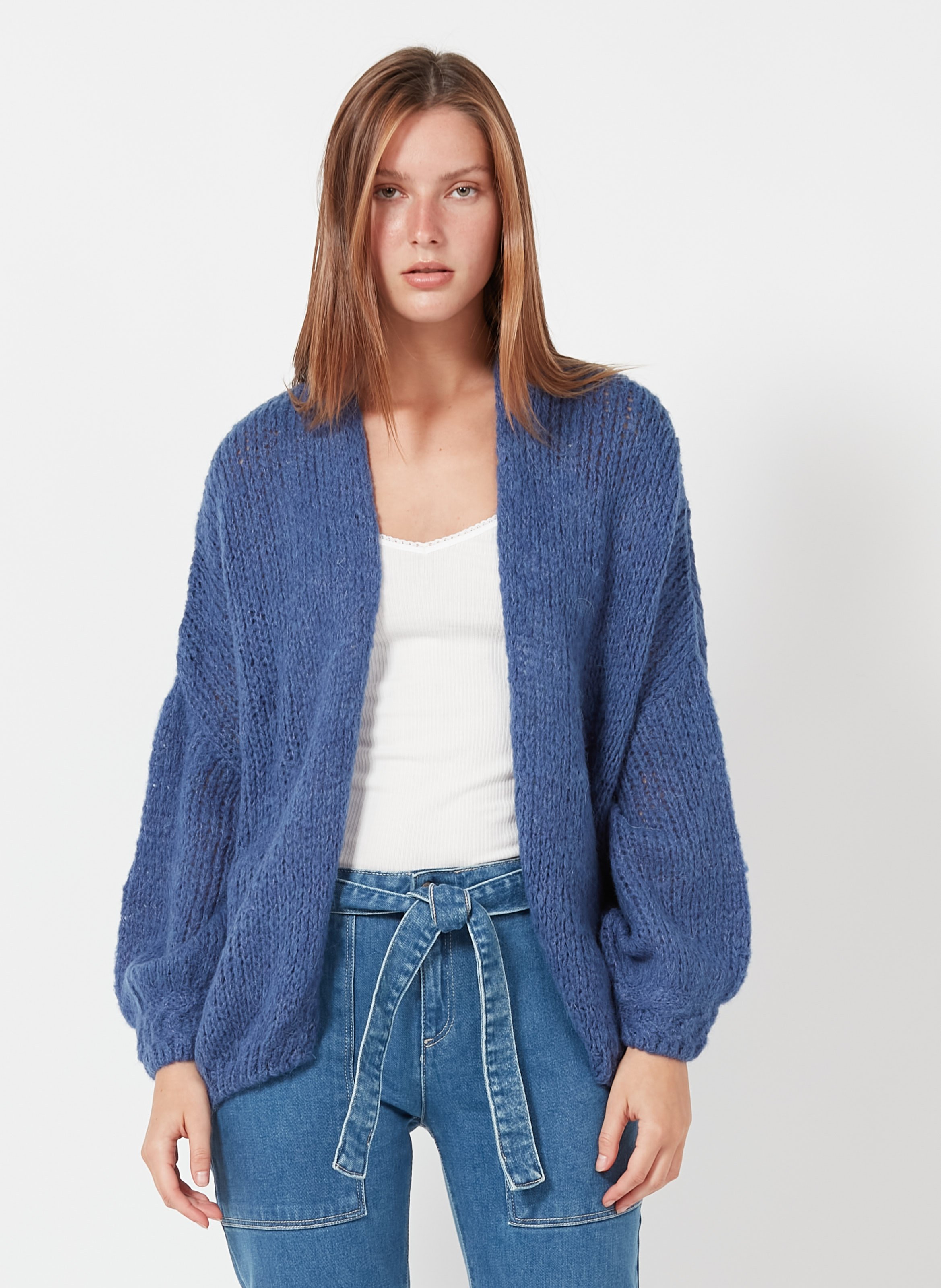 oversized open cardigan