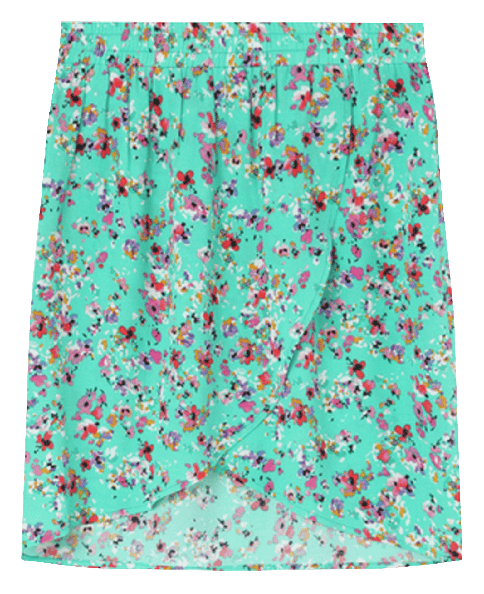 Sale Short Wrap Skirt With Flower Print 