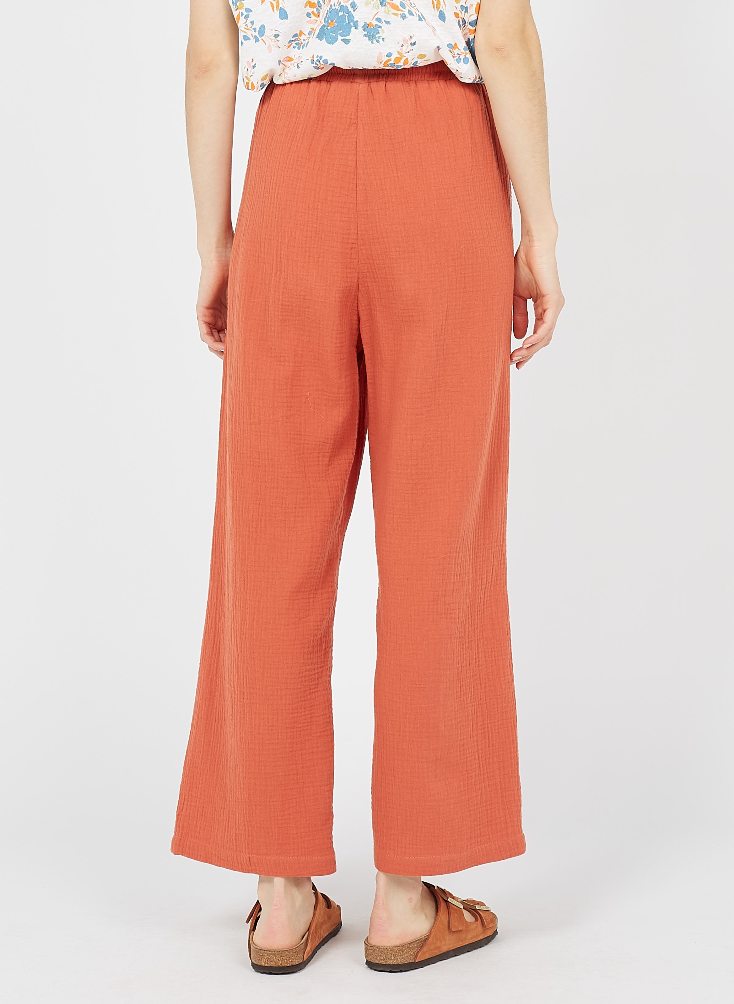 Sale Wide-leg Cotton Pants Brique Grace 