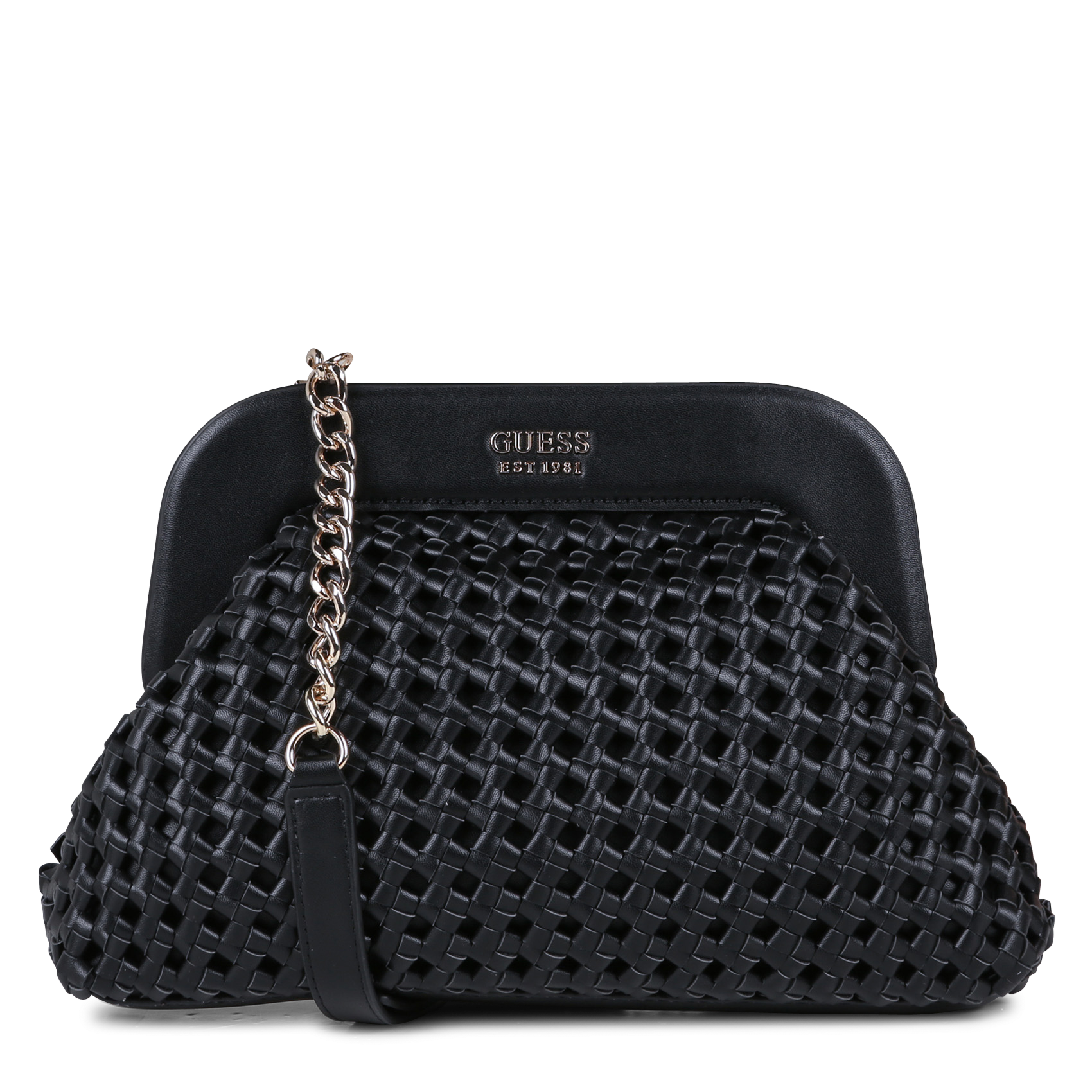 guess black clutch bag