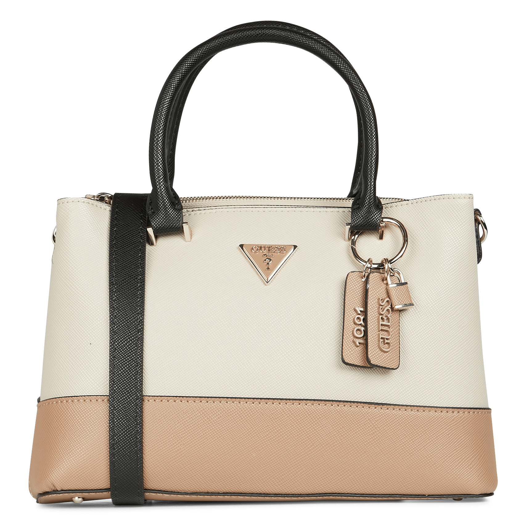 beige guess handbag