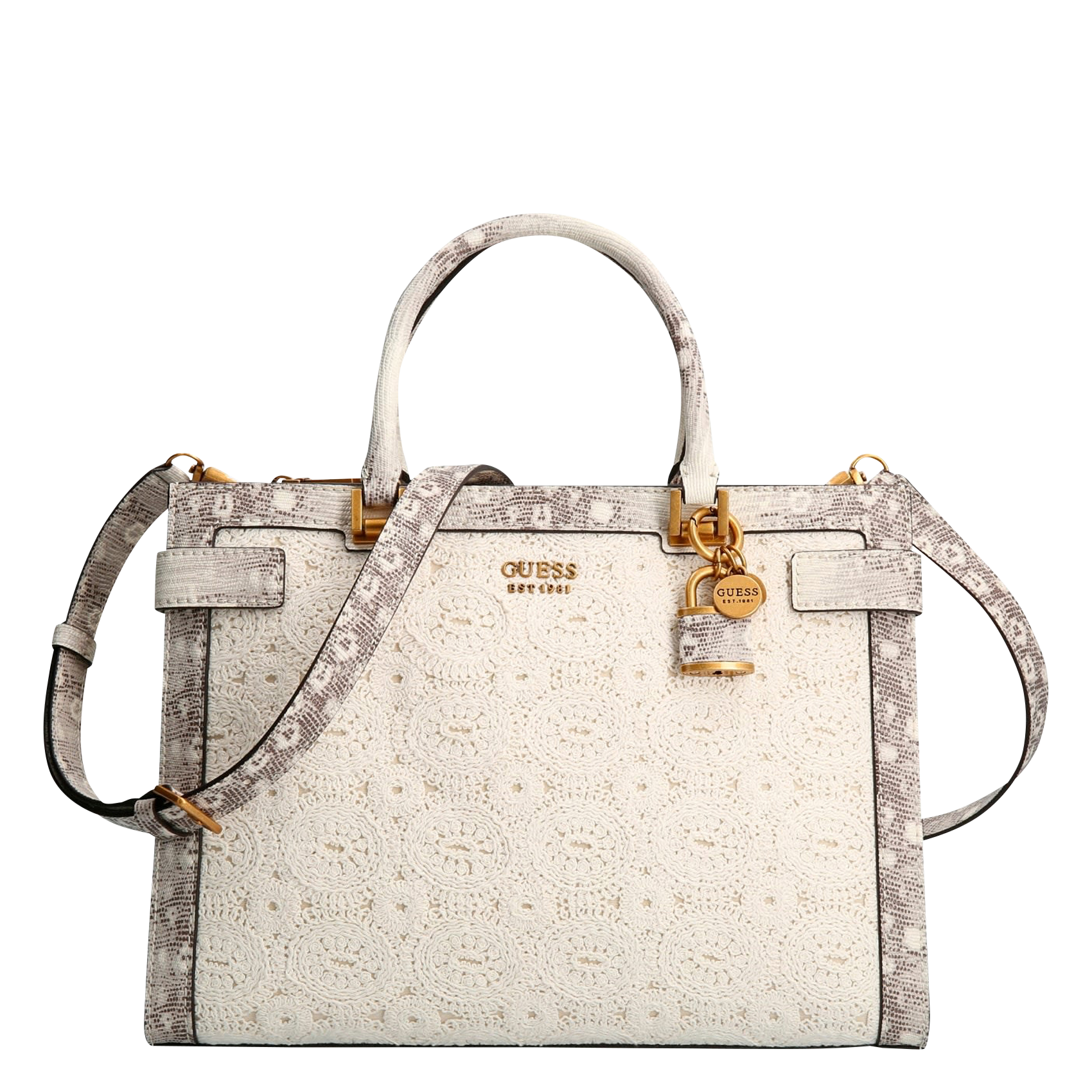 white handbag guess