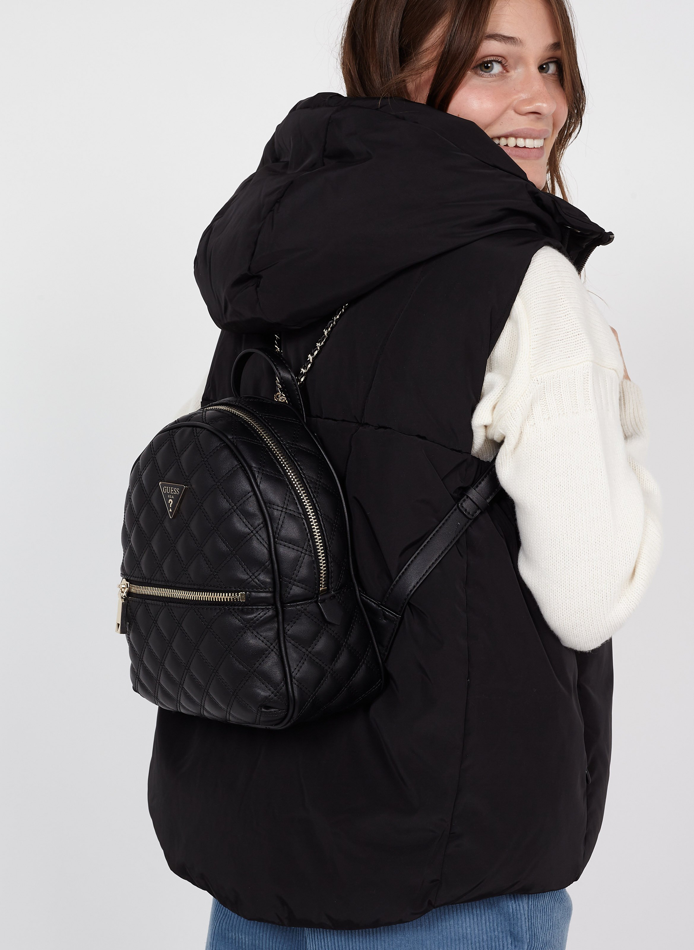 guess small black backpack