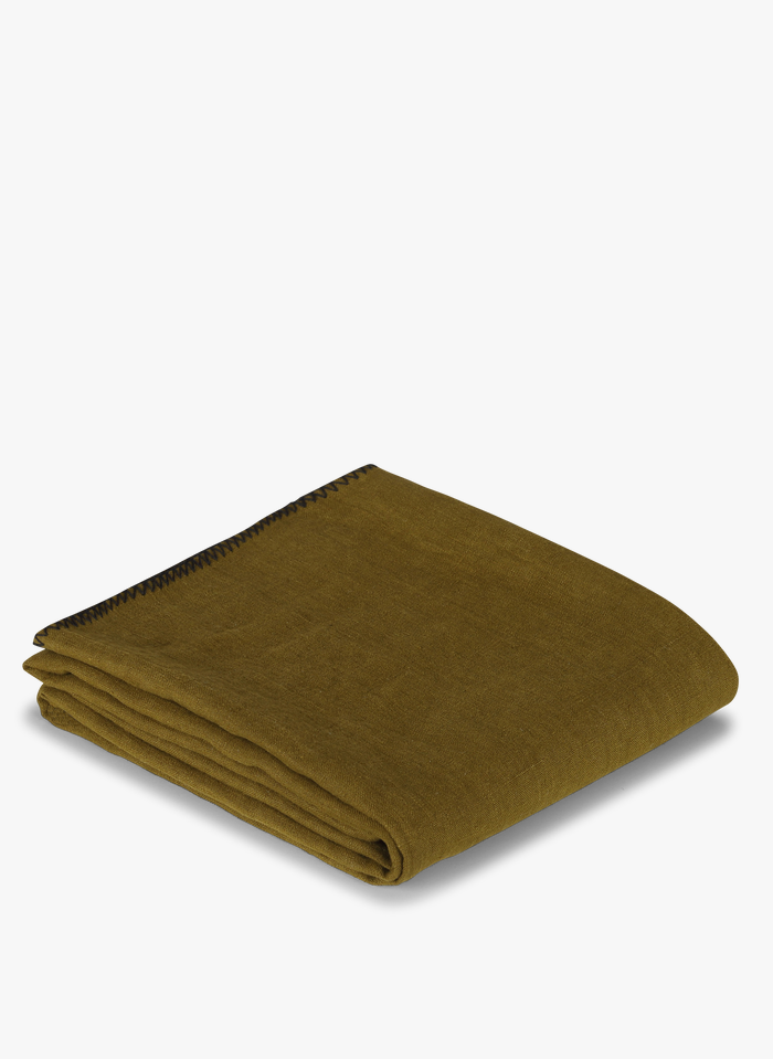 HARMONY HAOMY Green Linen table cloth