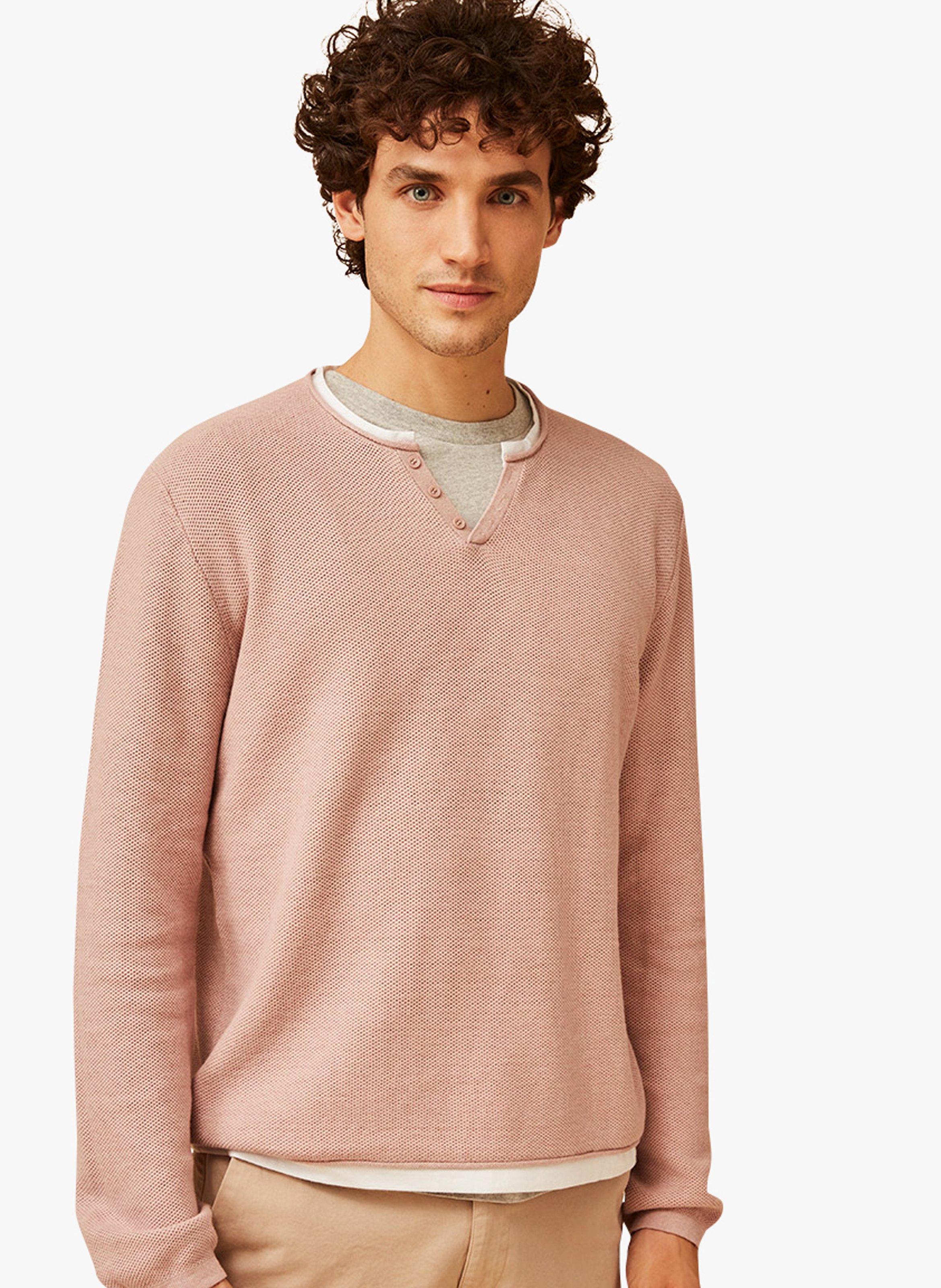 mens henley sweater