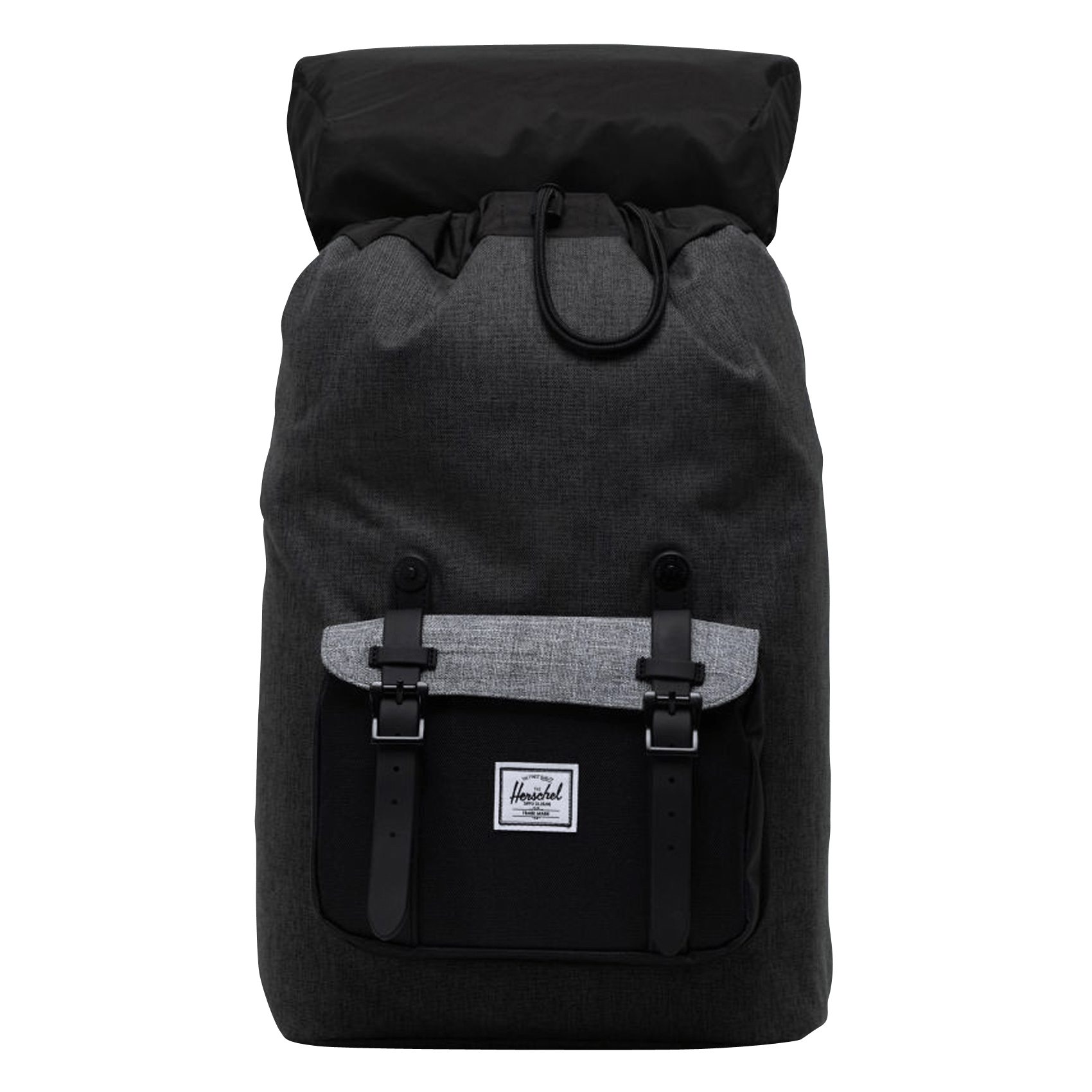 black fabric backpack