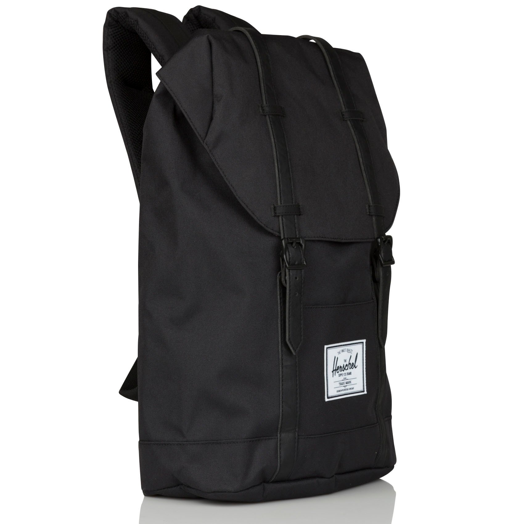 plain black canvas backpack