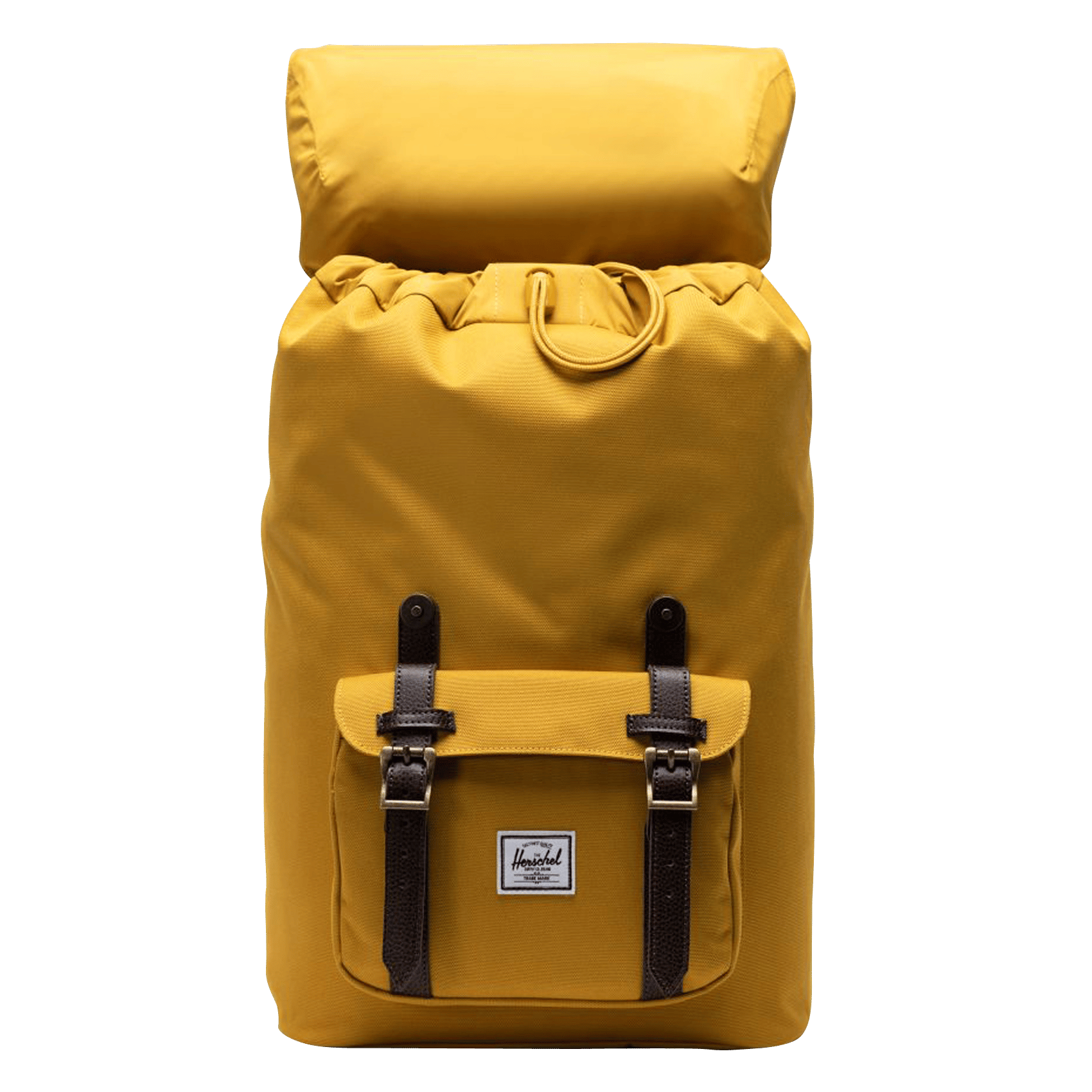 yellow canvas backpack