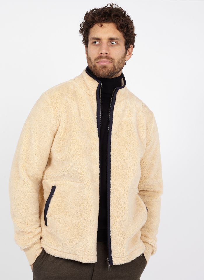 HOMECORE Beige Regular-fit high-neck sherpa jacket