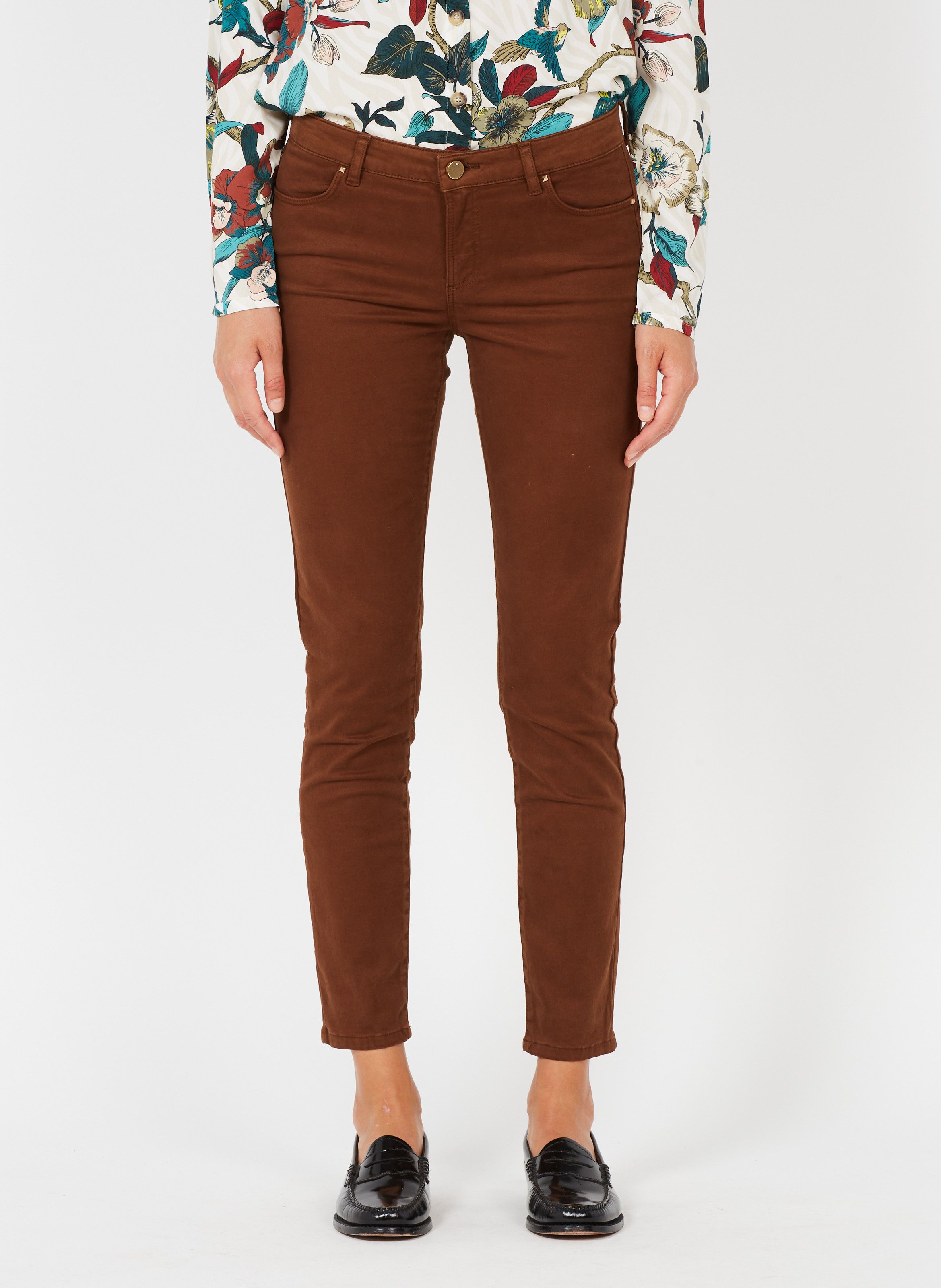 slim fit brown jeans