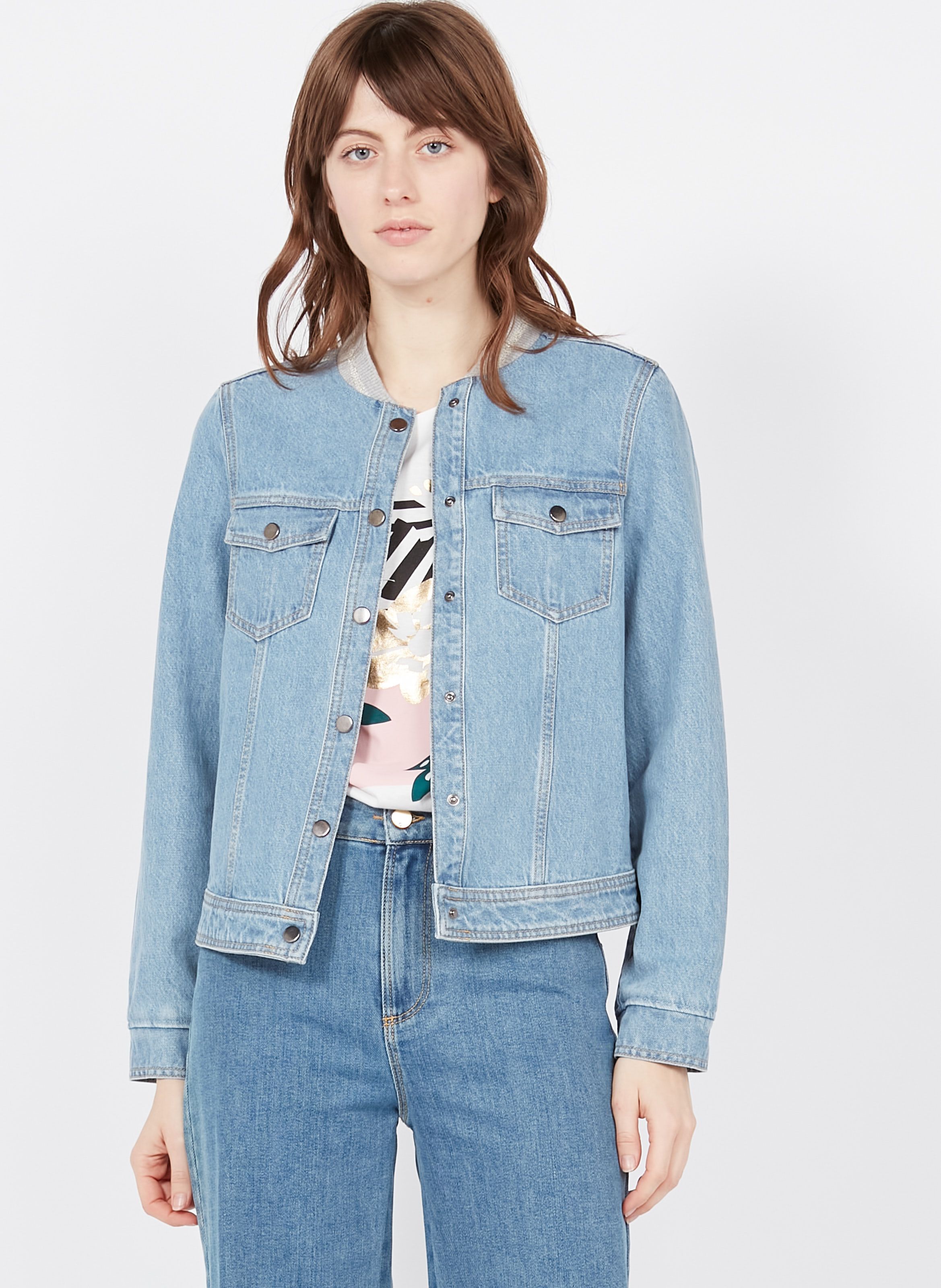 jean jacket with fuzz