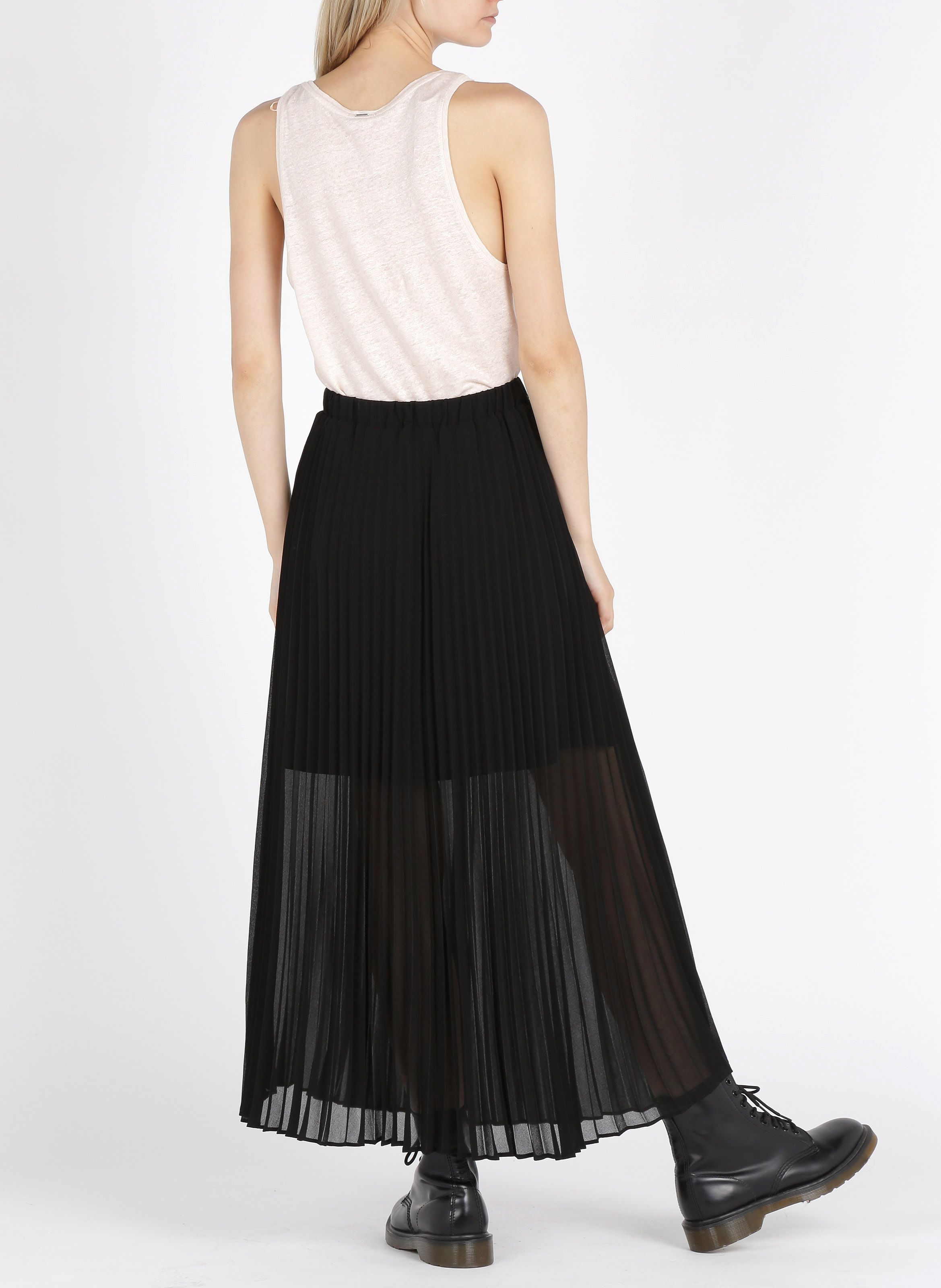 IKKS Black Pleated long skirt