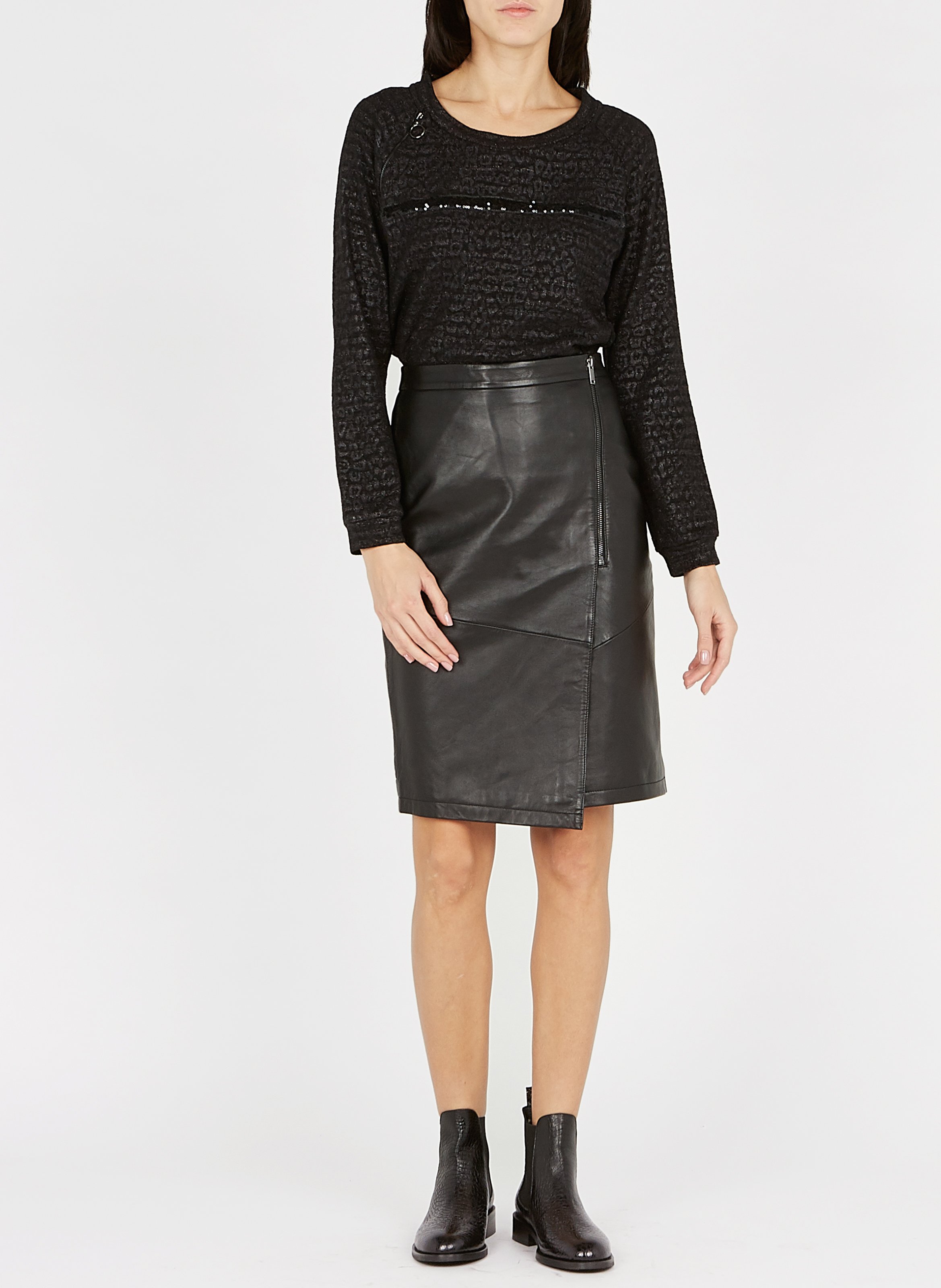 black leather pencil dress