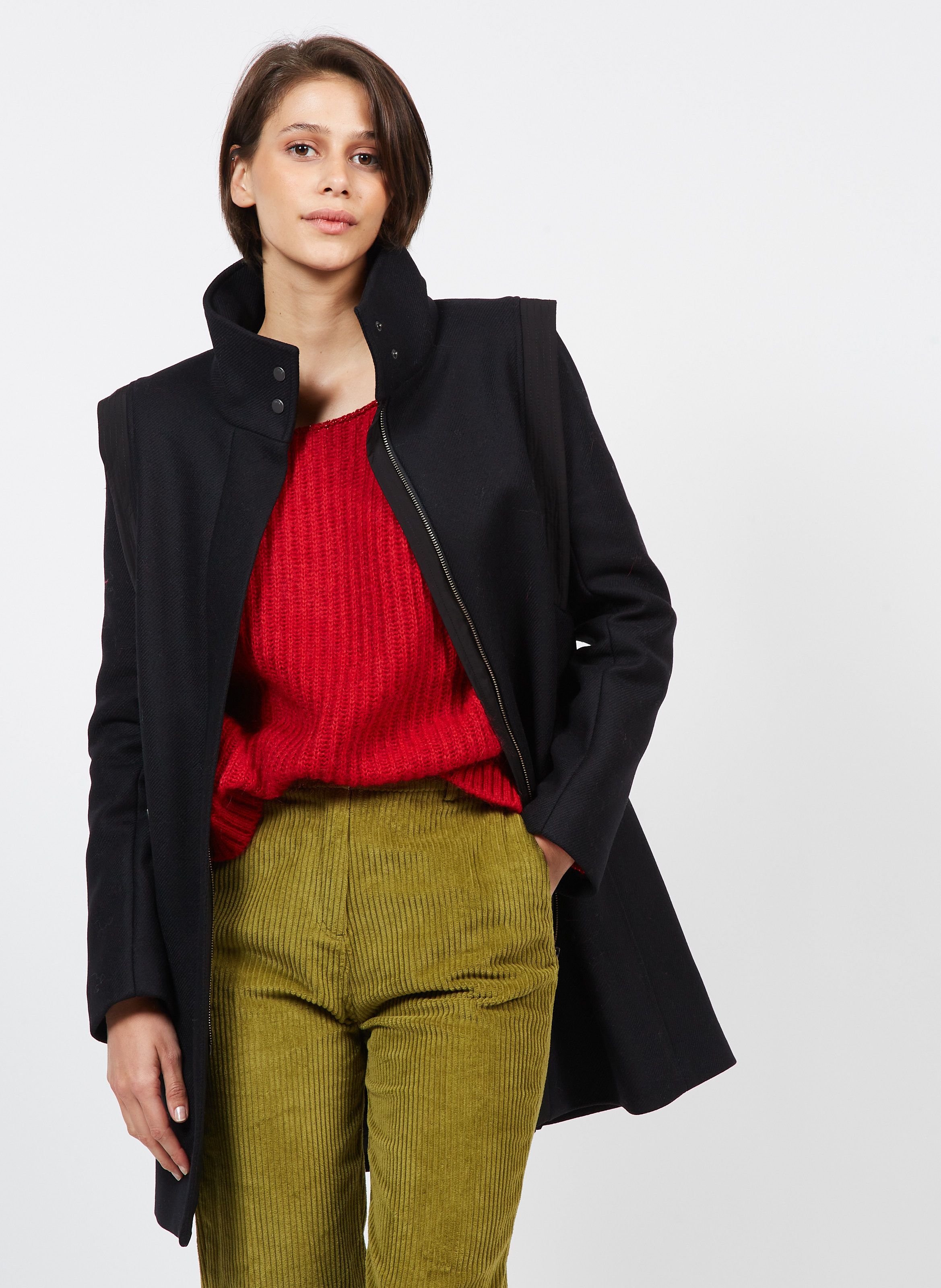 Monoprix Autre Ton Long coat Red S discount 48% WOMEN FASHION Coats Long coat Party 