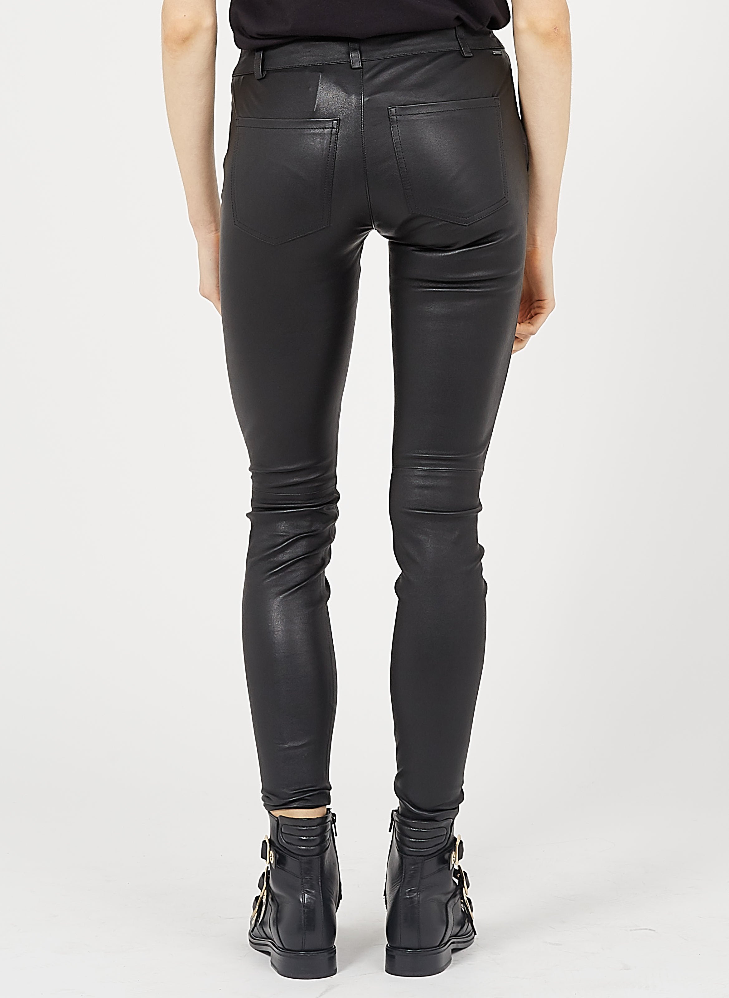 Pantalon best sale slim cuir