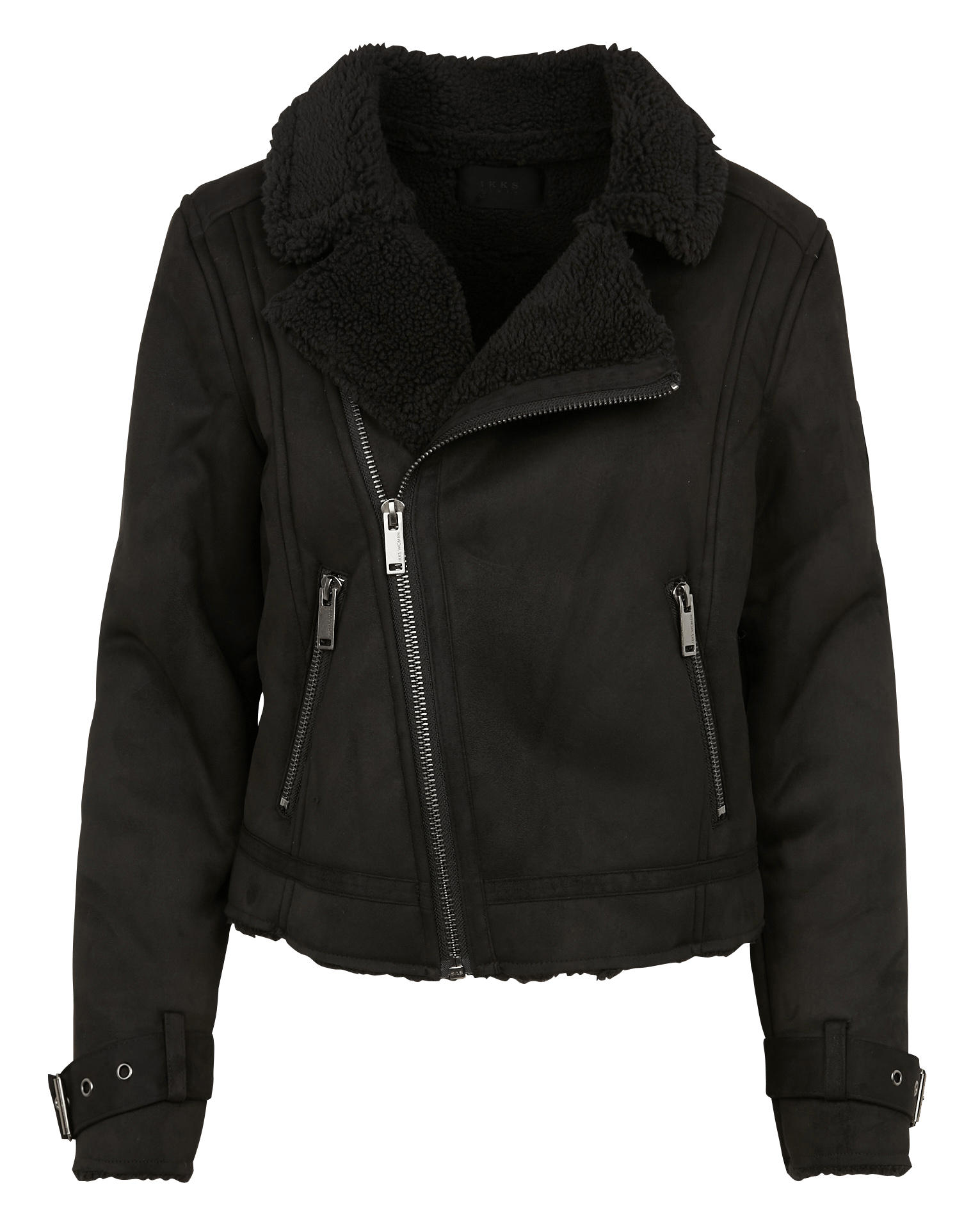 black collared jacket