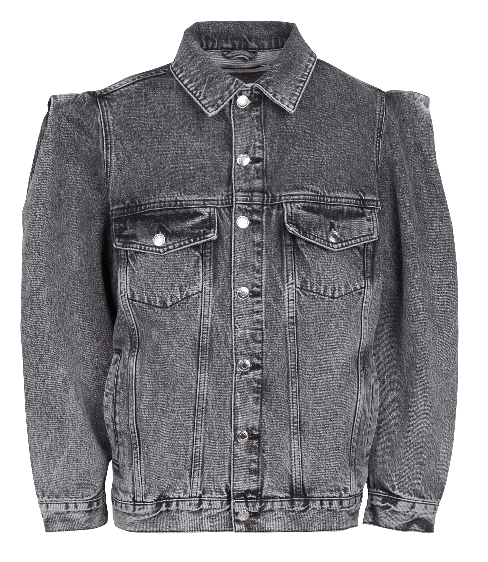 black denim jacket white collar