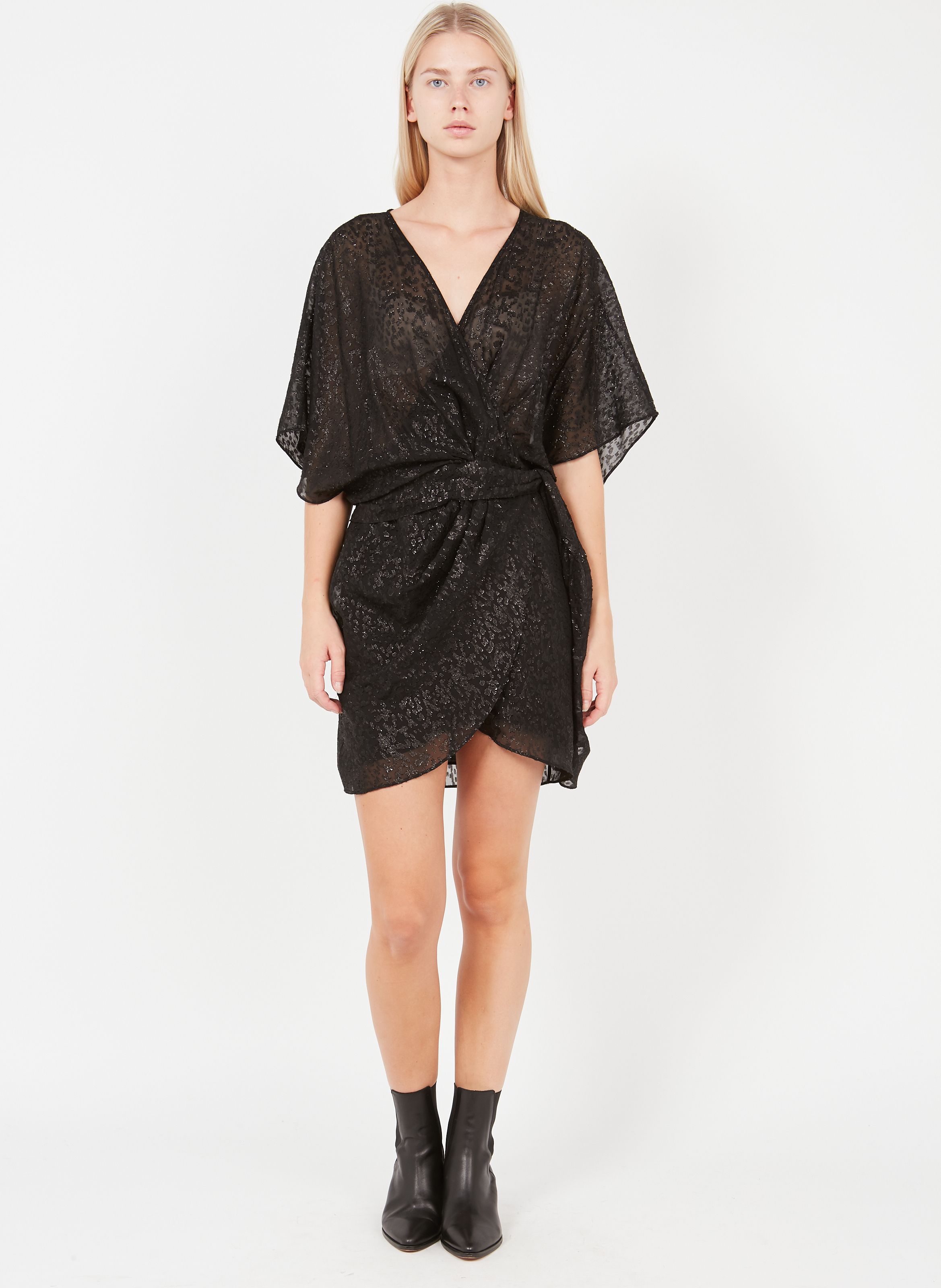 short silk wrap dress