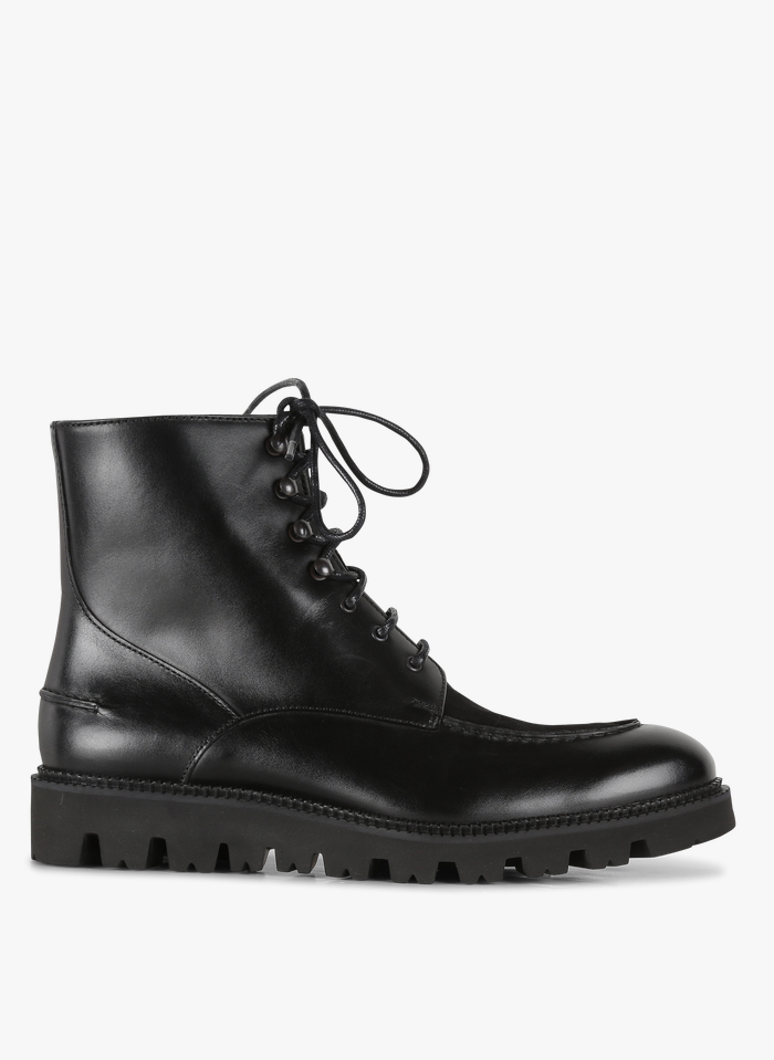 JEAN-BAPTISTE RAUTUREAU Black Mixed-media leather ankle boots