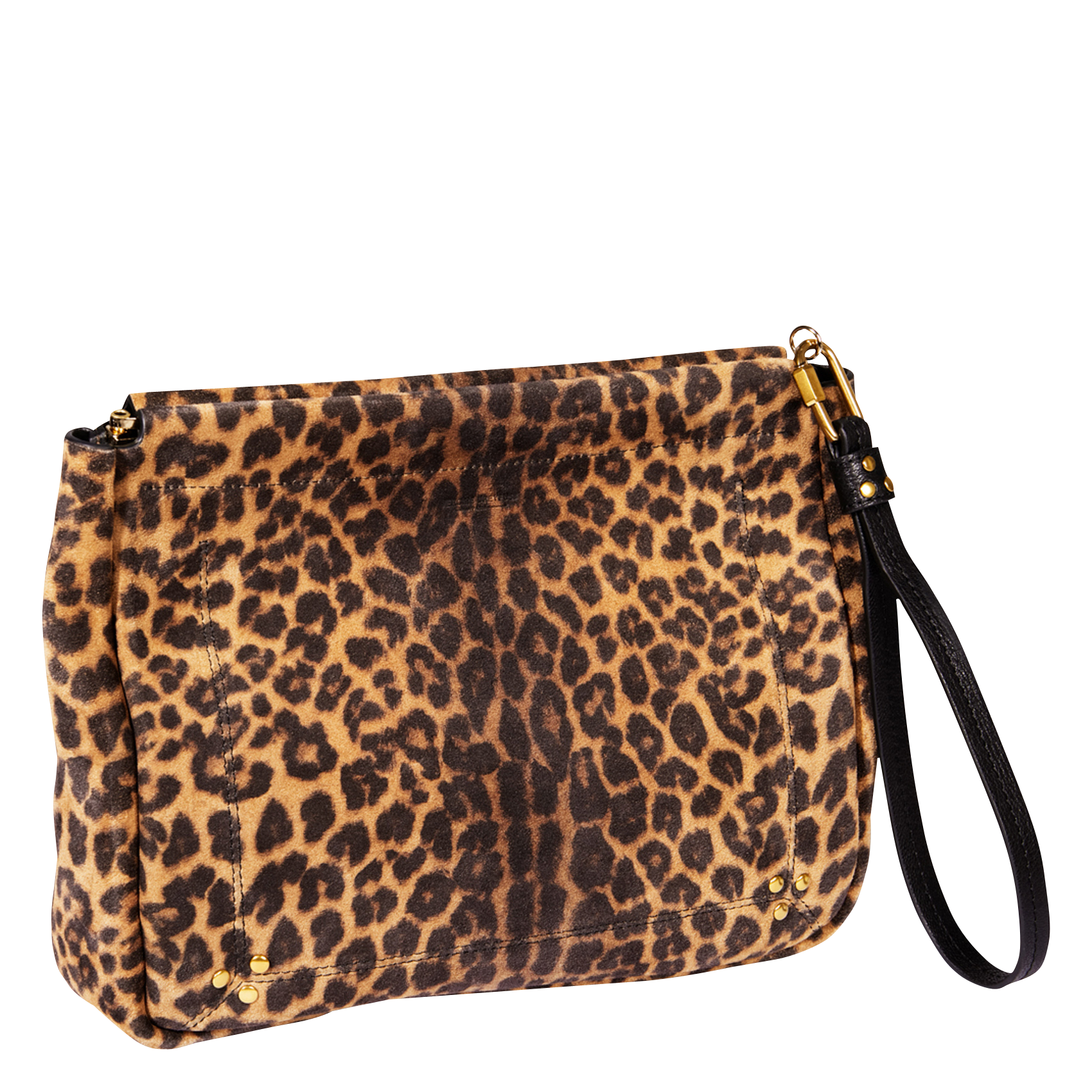 black leopard print clutch bag