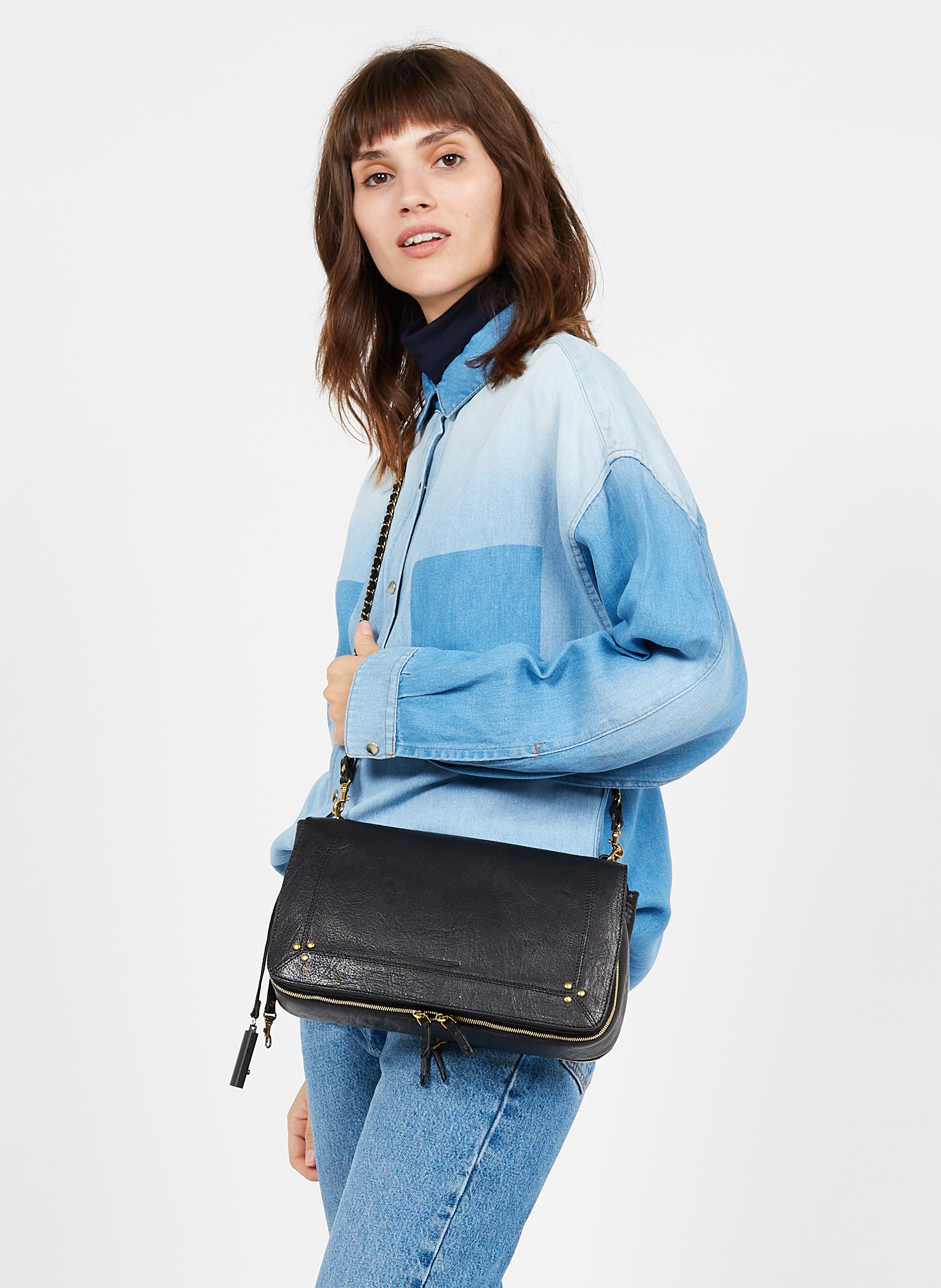 Leather Shoulder Bag Noir Jerome Dreyfuss Women Place des Tendances