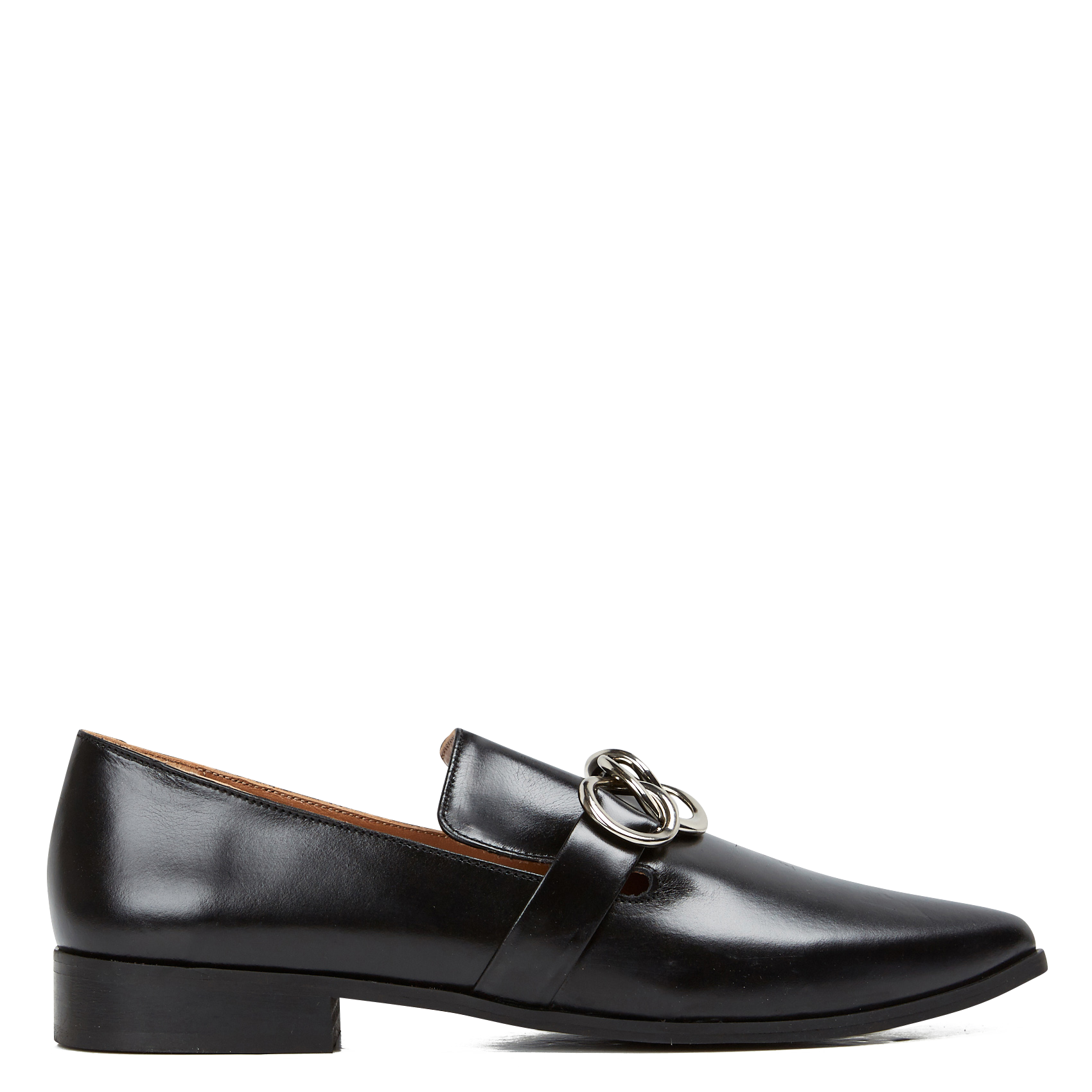 buckled leather loafers