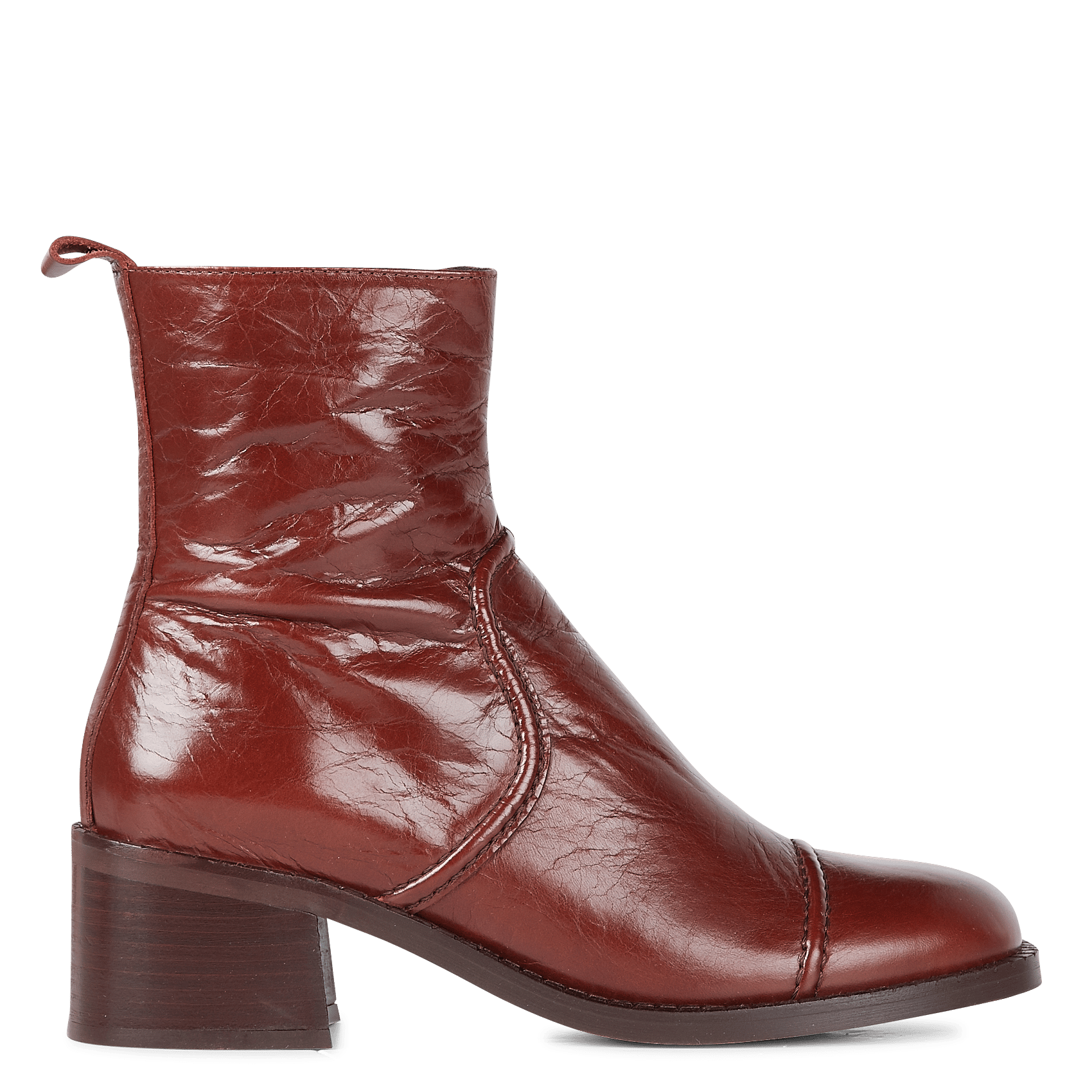 distressed leather booties