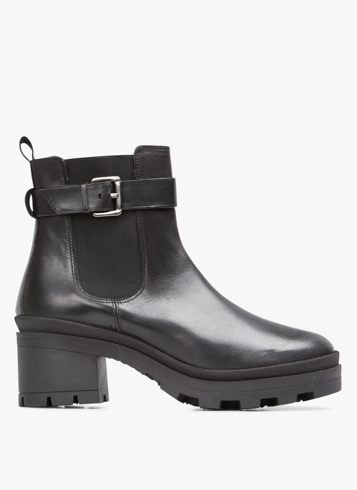 JONAK Black Heeled leather ankle boots