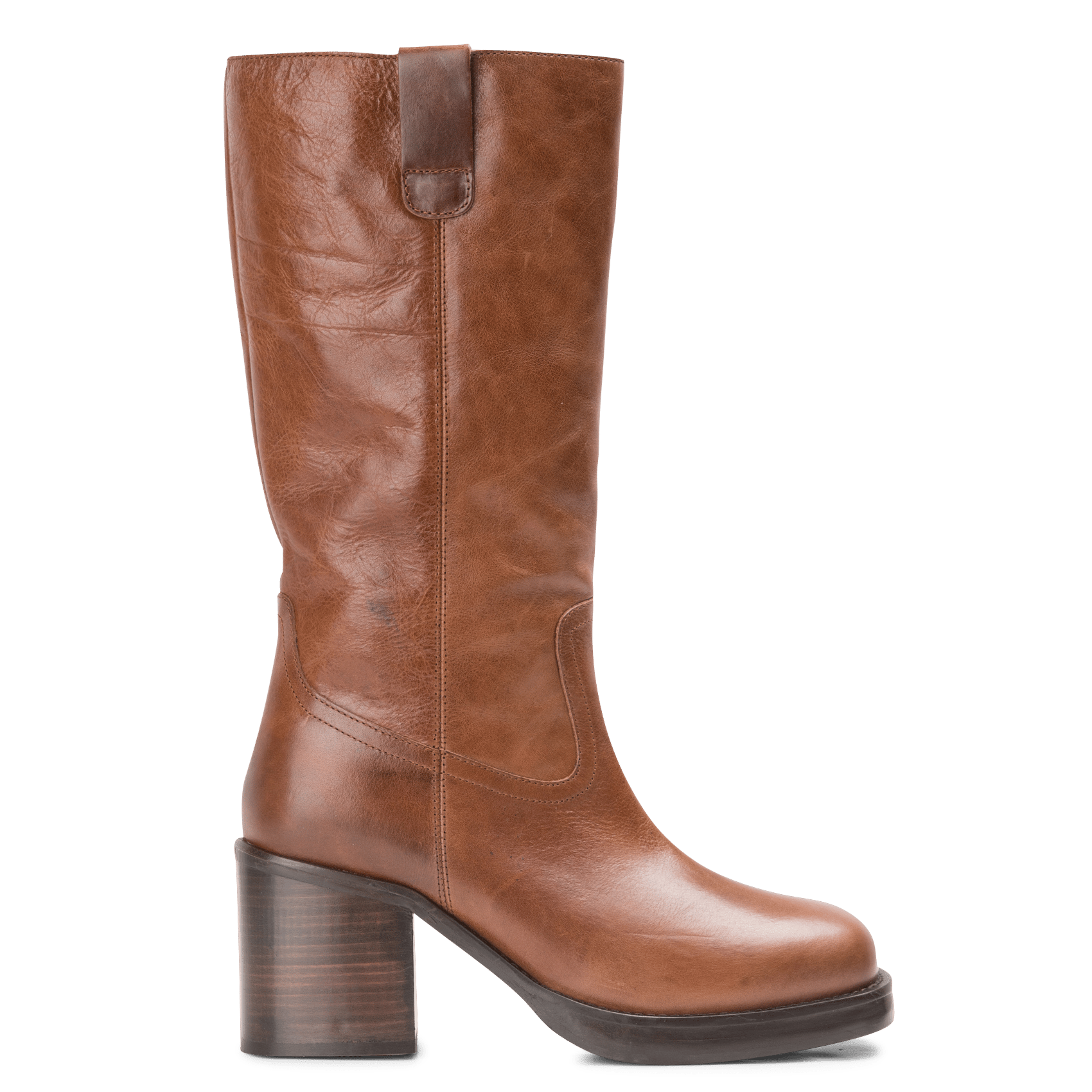 Sale Heeled Leather Boots Cognac Jonak - Women | Place des Tendances