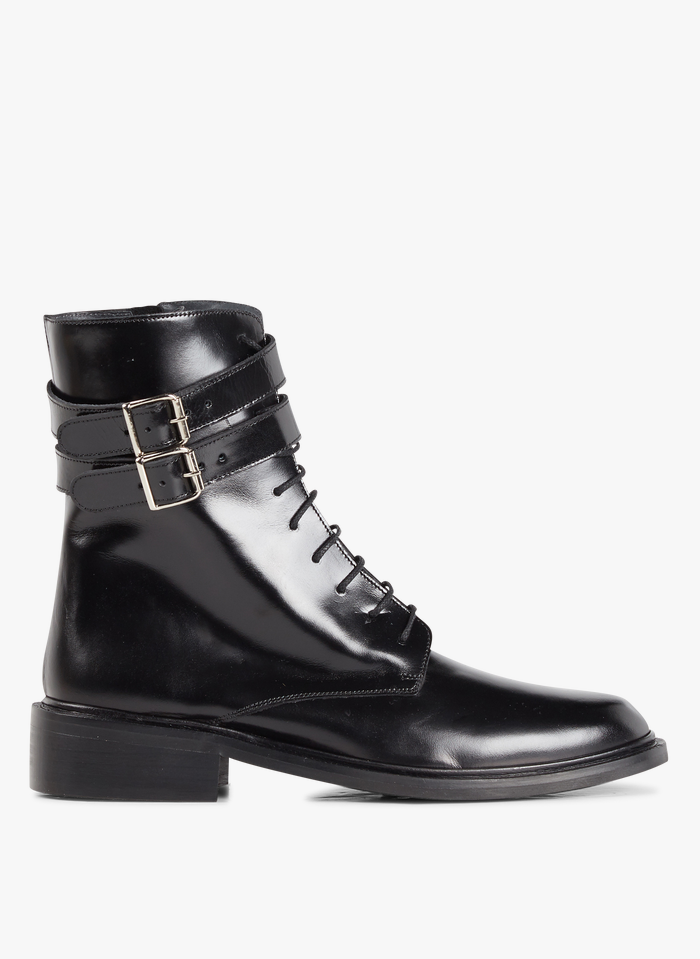 JONAK Black Leather mid-calf boots