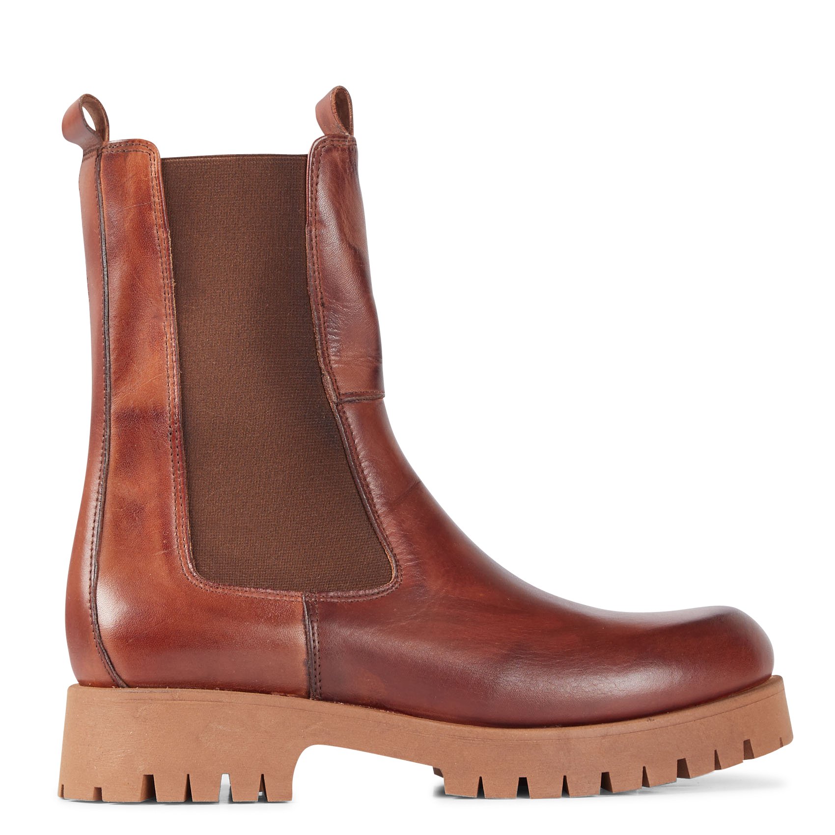 Leather Mid-calf Boots Cognac Jonak - Women | Place des Tendances